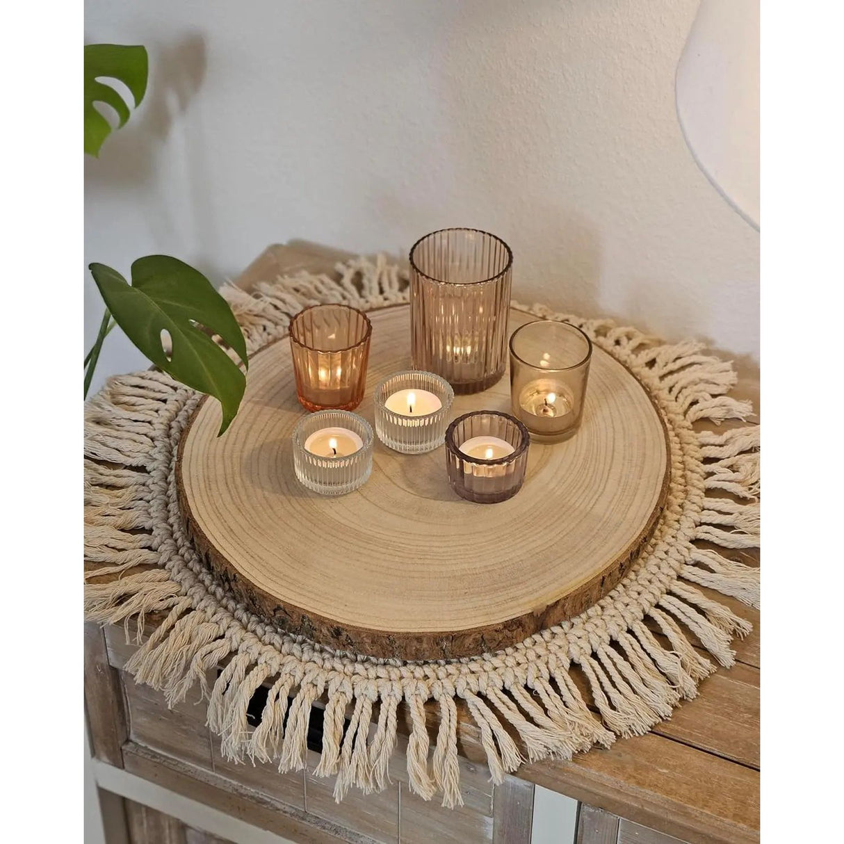 Tree disc board wood wooden board decorative board tray table decoration wooden disc Ø 23 -