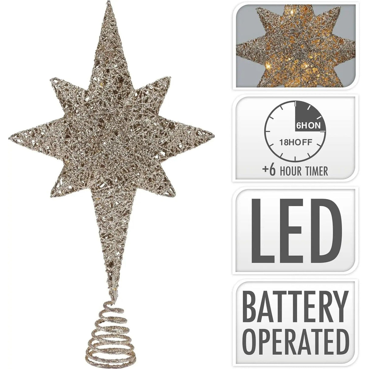 Christmas tree topper bronze LED Christmas lights Christmas tree lighting