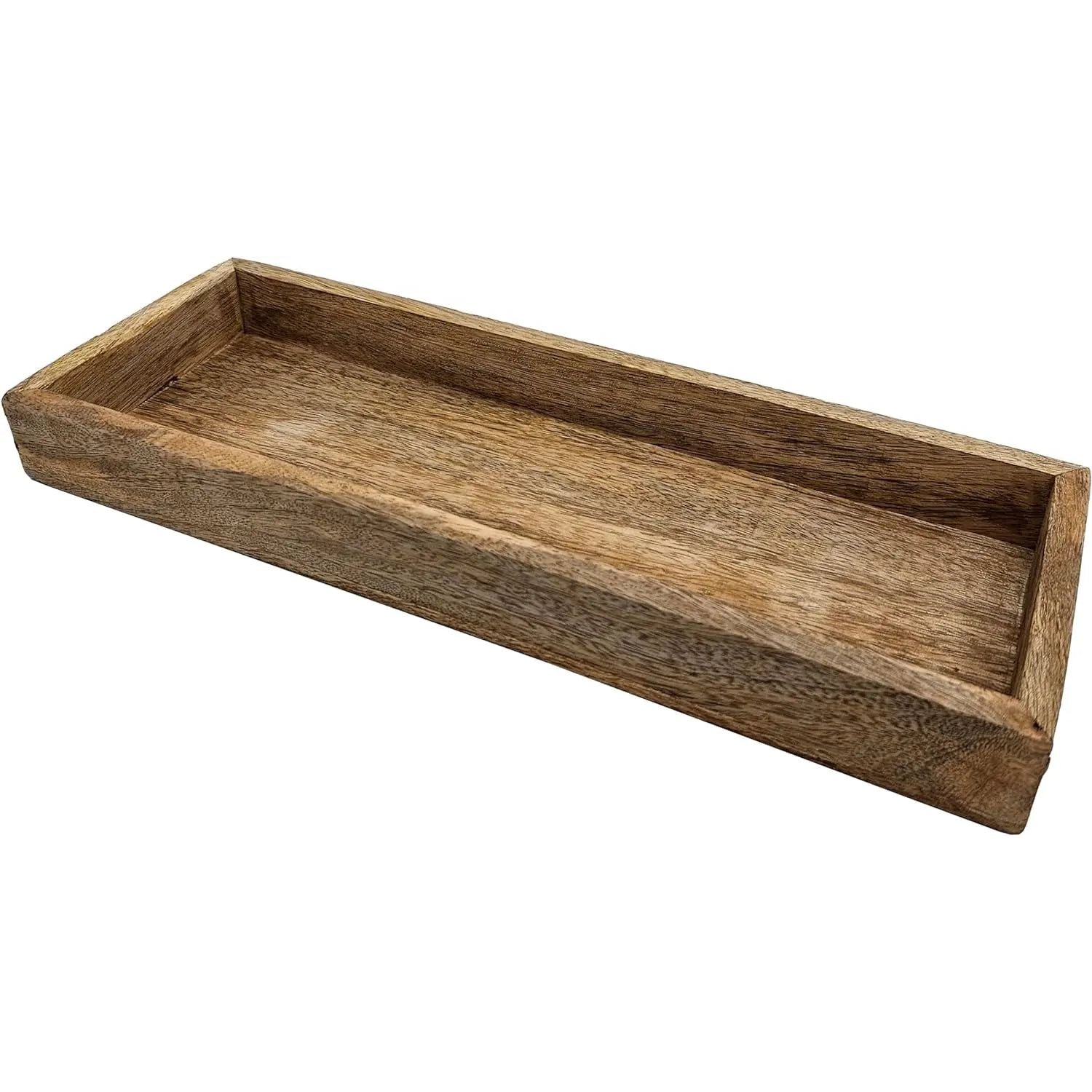 Tablett Mangoholz Dekotablett Holztablett Tischdeko Serviertablett 40 x 18 cm