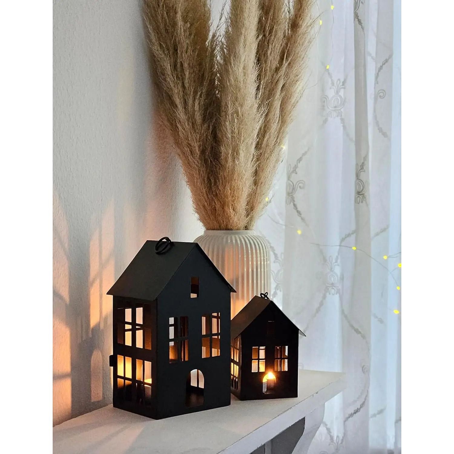 House metal black decoration myposten 3 set lanterns wind light