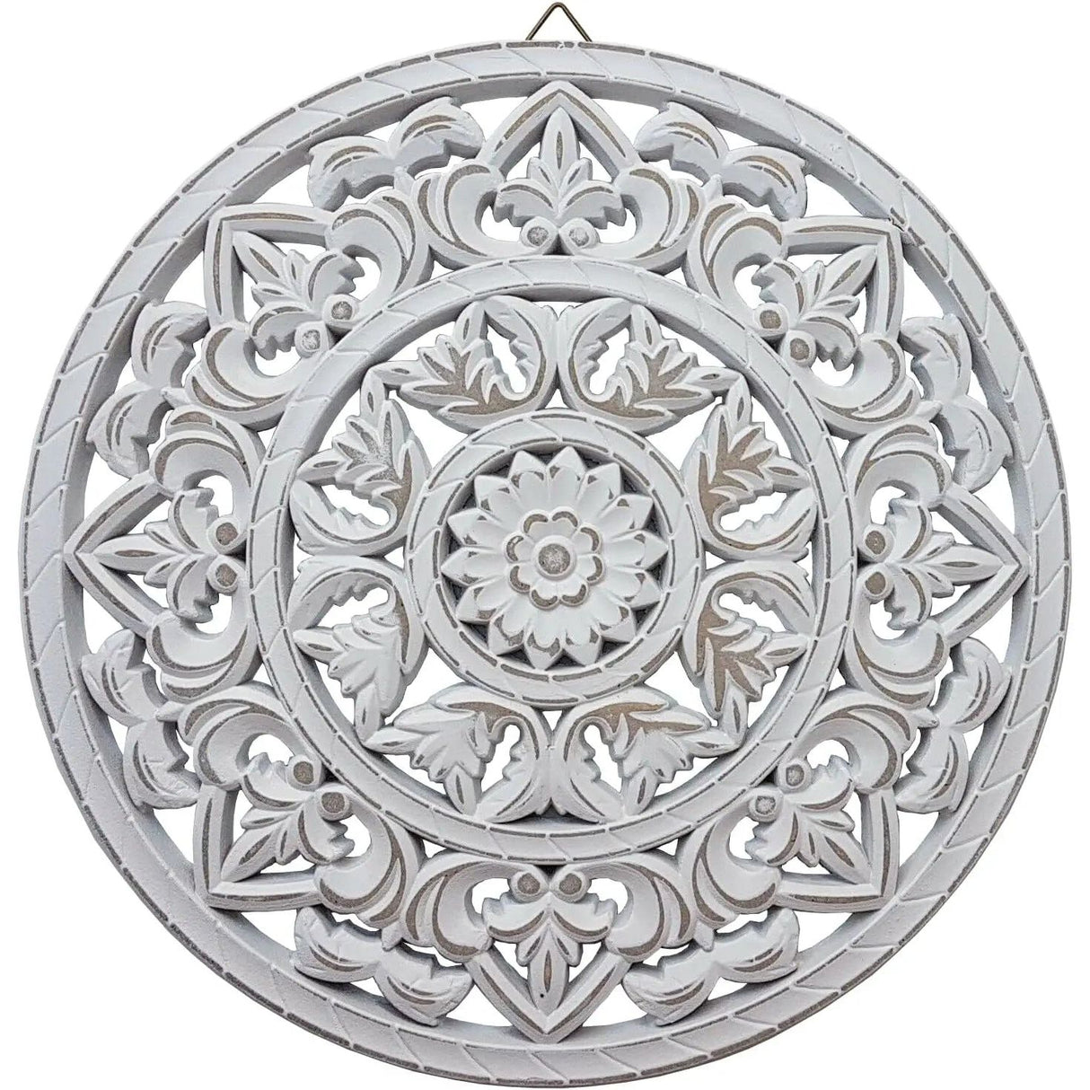 Wall ornament white shabby ornament wall decoration wooden picture wooden ornament Ø 45 cm