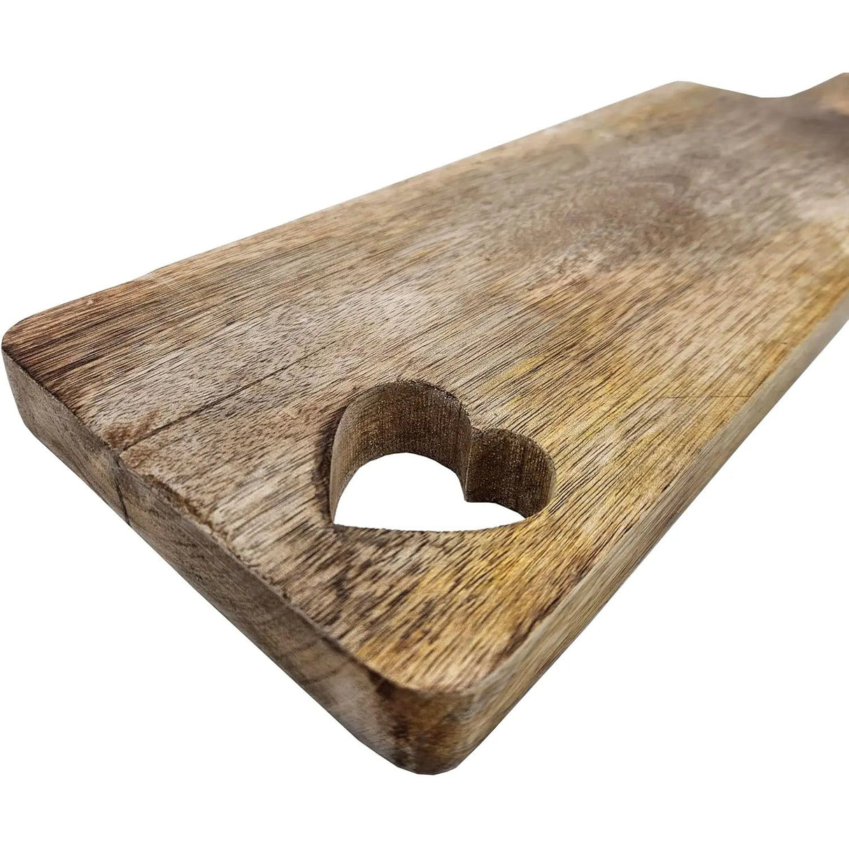 Schneidebrett Holz Mangoholz HERZ Küchenbrett Brotschneidebrett Holzbrett 50 cm