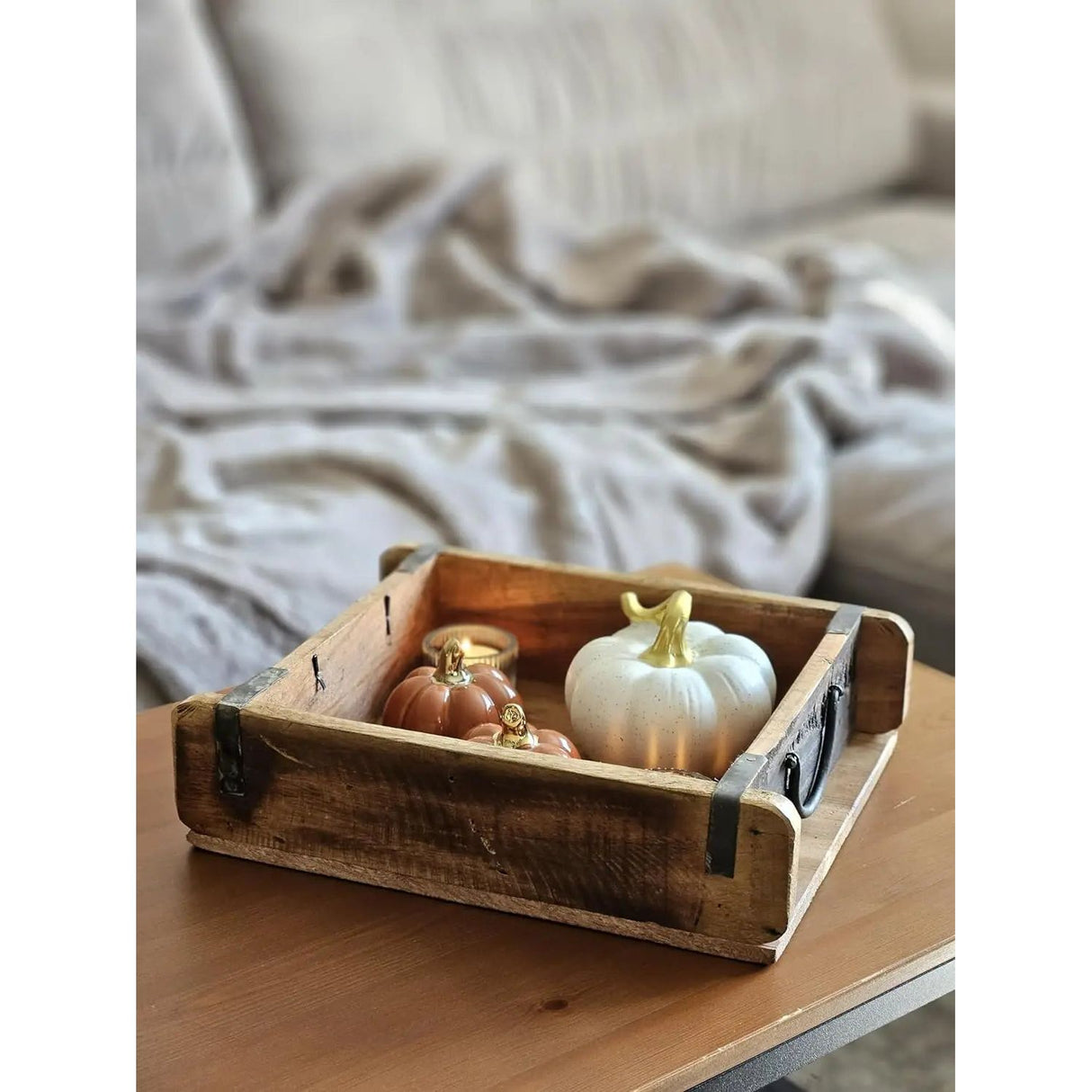 Tray brick-shaped box wooden box recycled wood country house box 31x25 cm