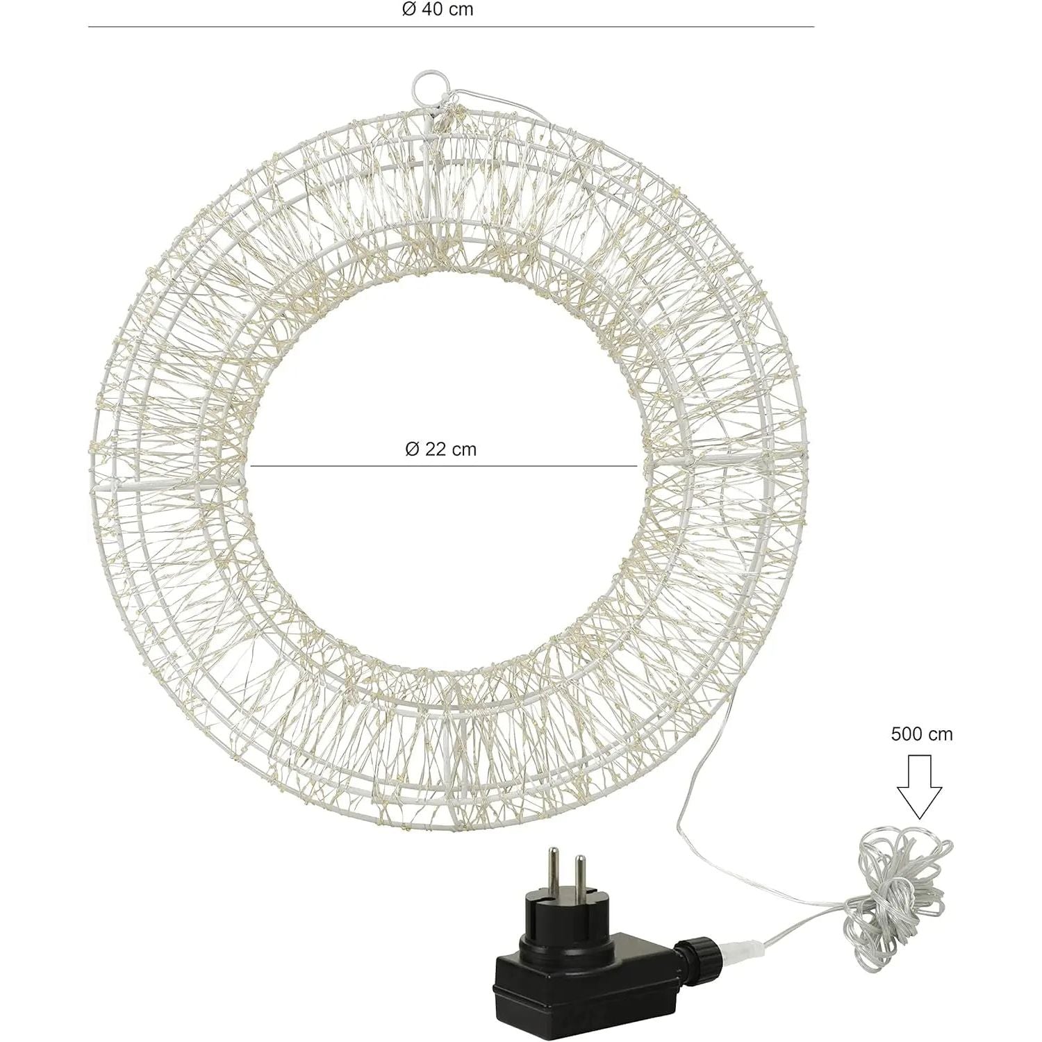 Wreath LED timer Christmas wreath door wreath Christmas decoration warm white in&outdoor 38cm