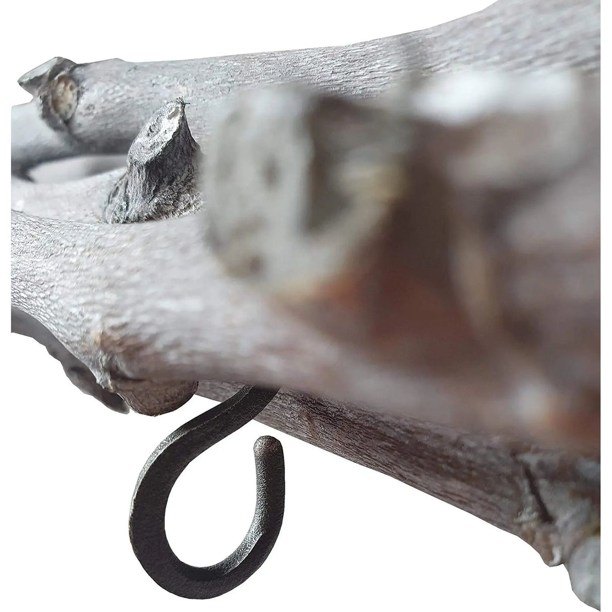 Decorative branches gray 50 cm branches wooden window hanger with 5 hooks shabby decoration country house