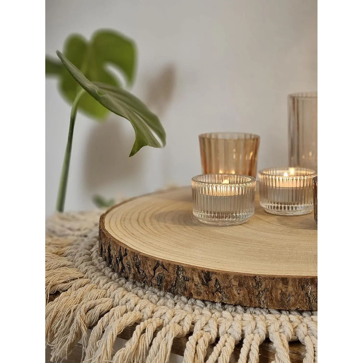Tree disc wooden disc decorative board wood wooden board board table decoration tray Ø 30 cm