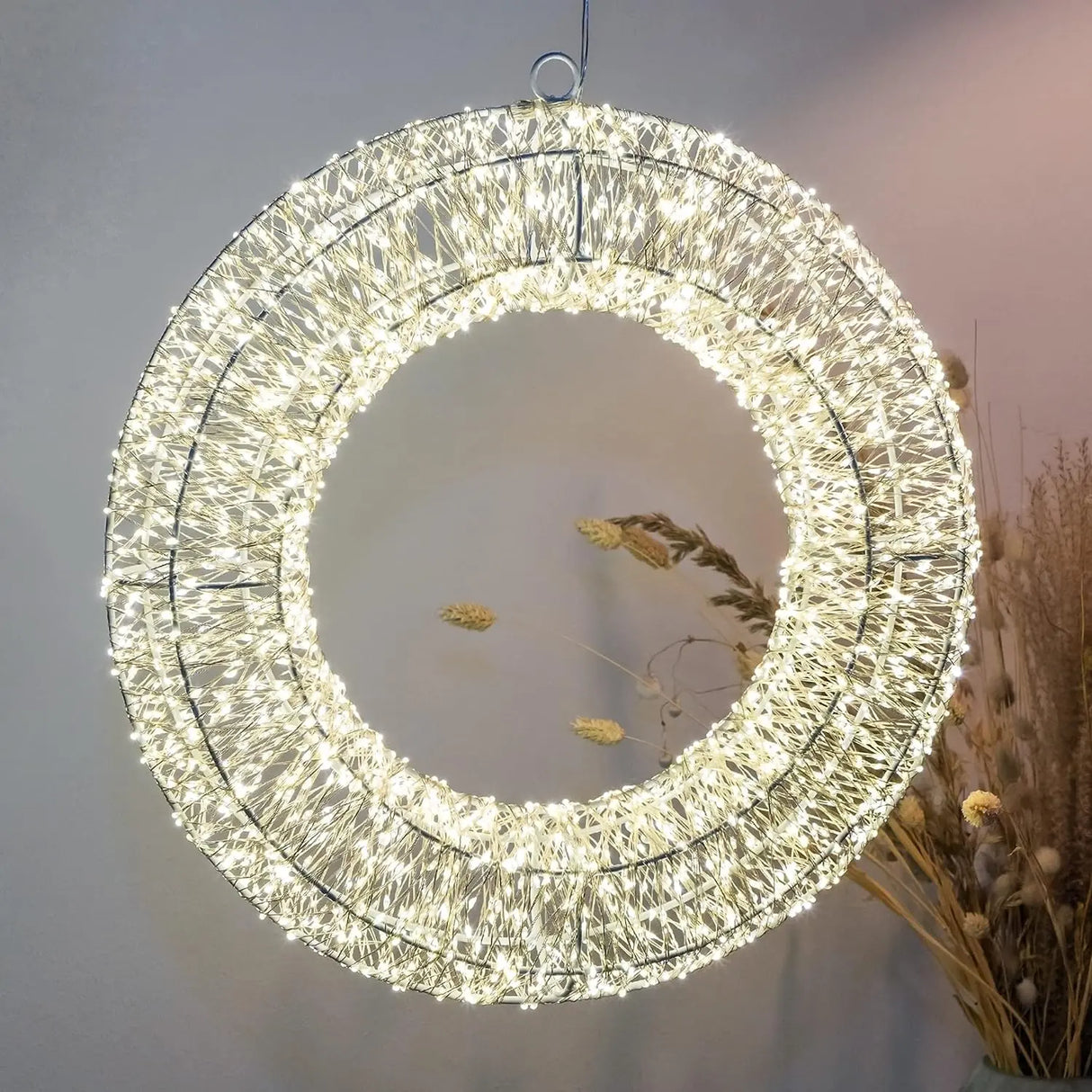 Wreath LED timer Christmas wreath door wreath Christmas decoration warm white in&outdoor 38cm