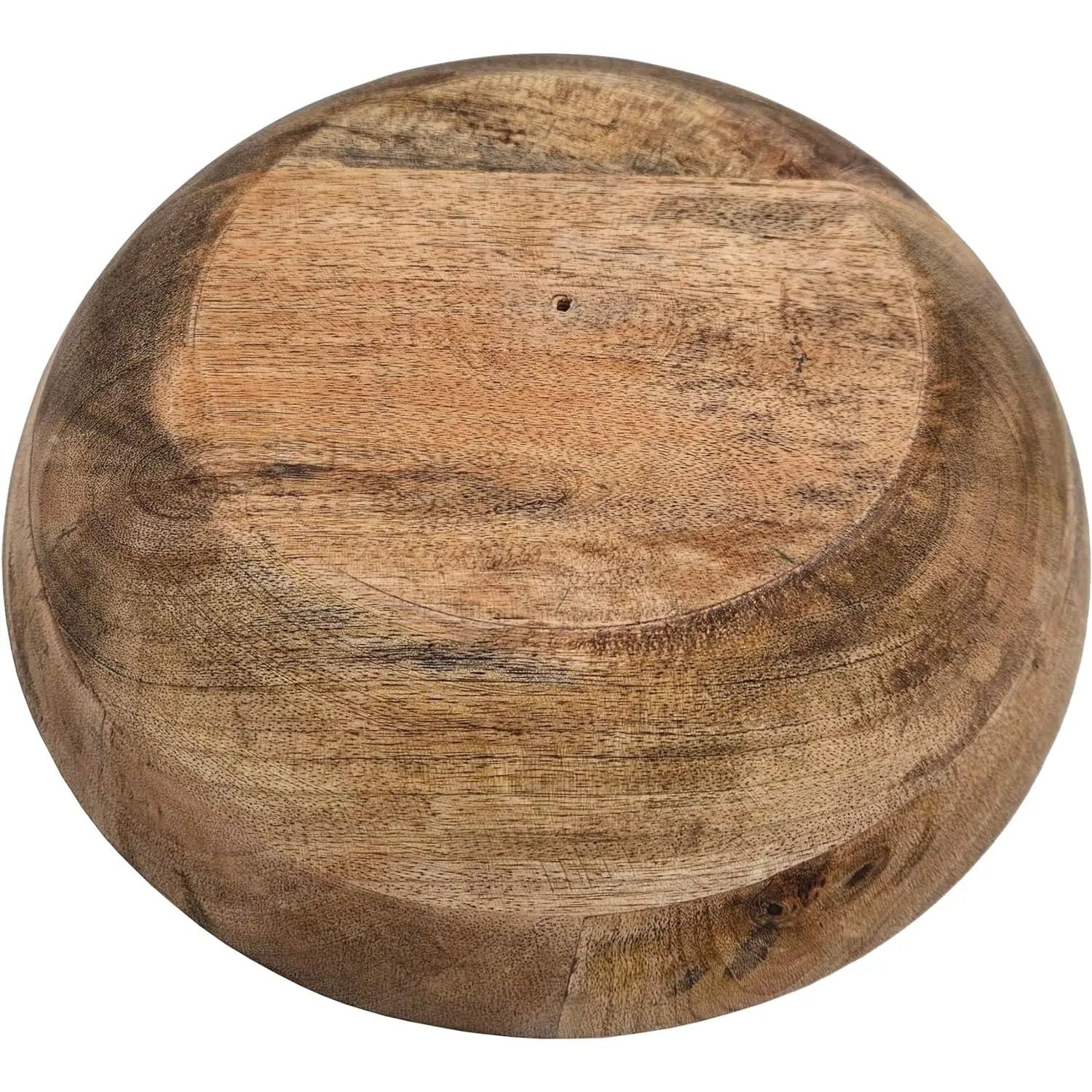 Wooden bowl mango wood decorative bowl round bowl for food natural brown Ø 30 cm