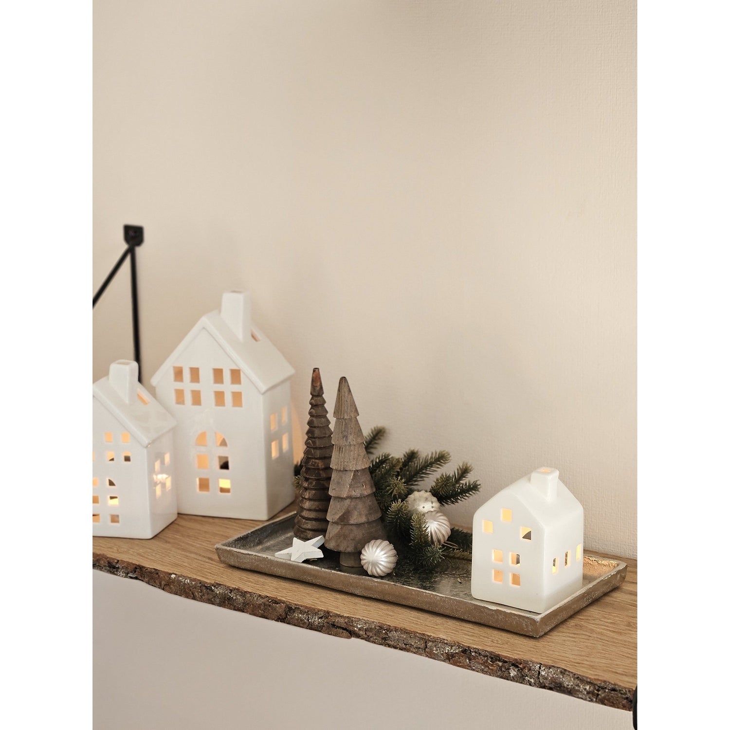 Tray decorative plate silver metal solid table decoration bowl decorative bowl decorative tray 30 x 15 cm