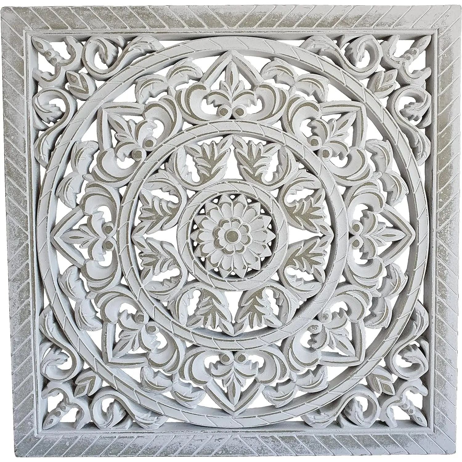 Wall ornament wood white shabby country house ornament wooden ornament wooden picture 40x40 cm