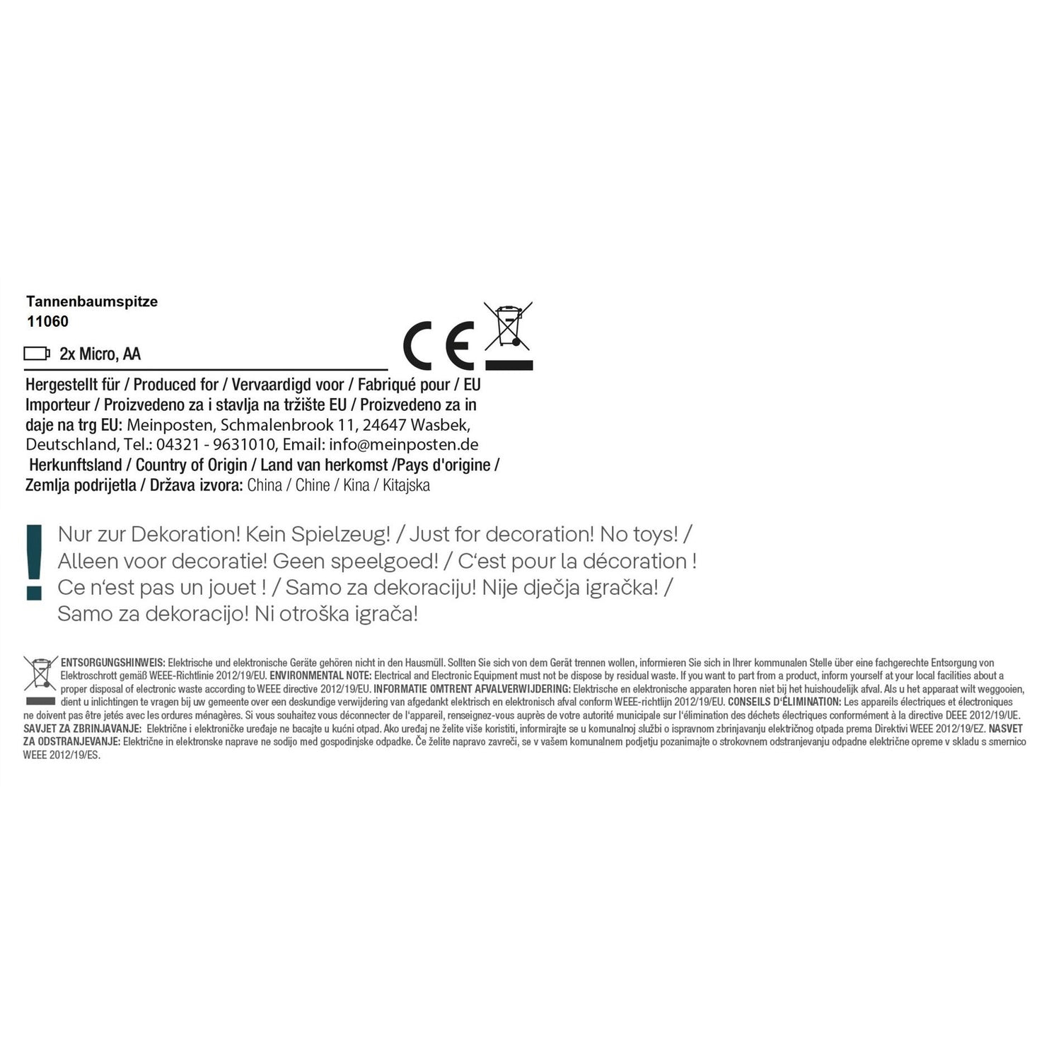 Christmas tree topper 35cm tree topper Christmas metal glitter LED star B-STOCK