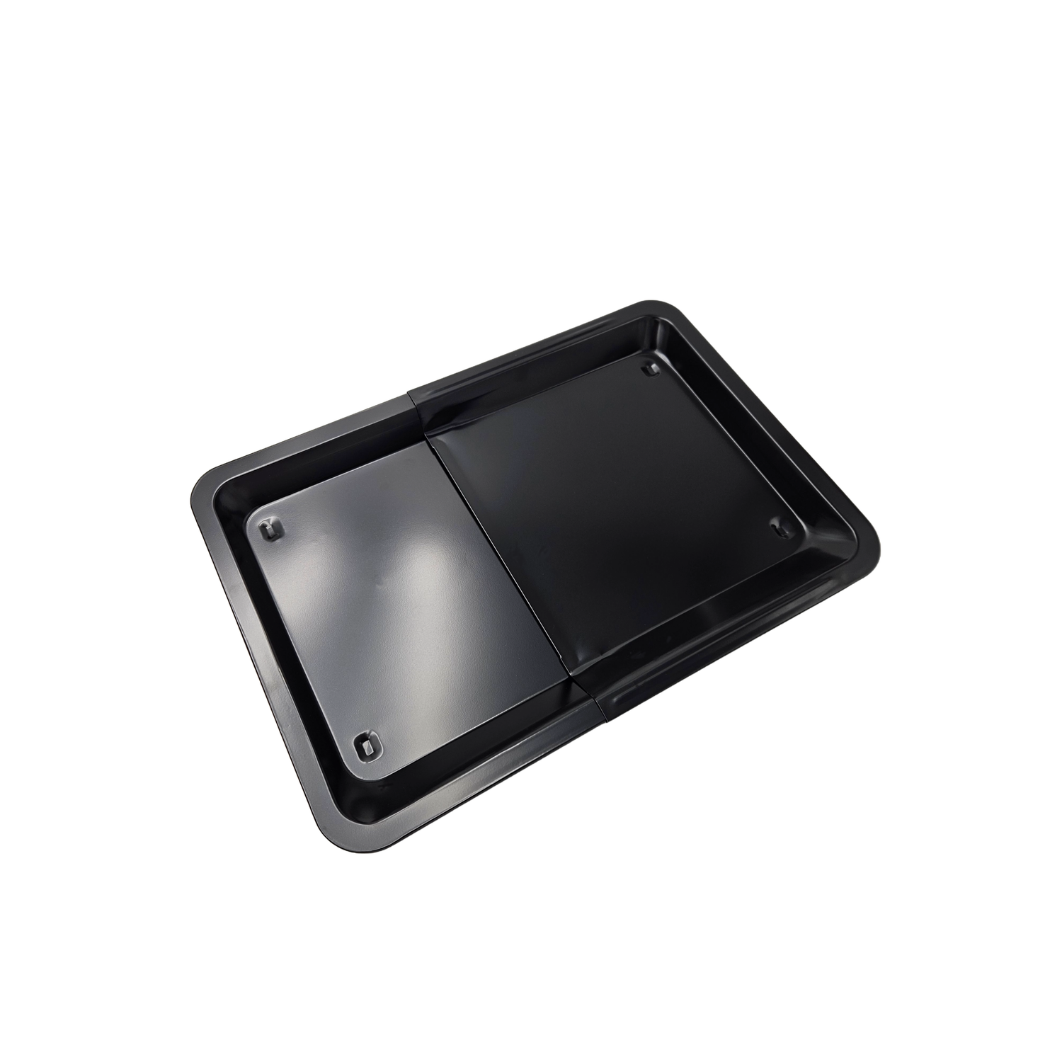 Extendable baking tray, non-stick coated, carbon steel, metal, 33 x 33 - 52 cm, black