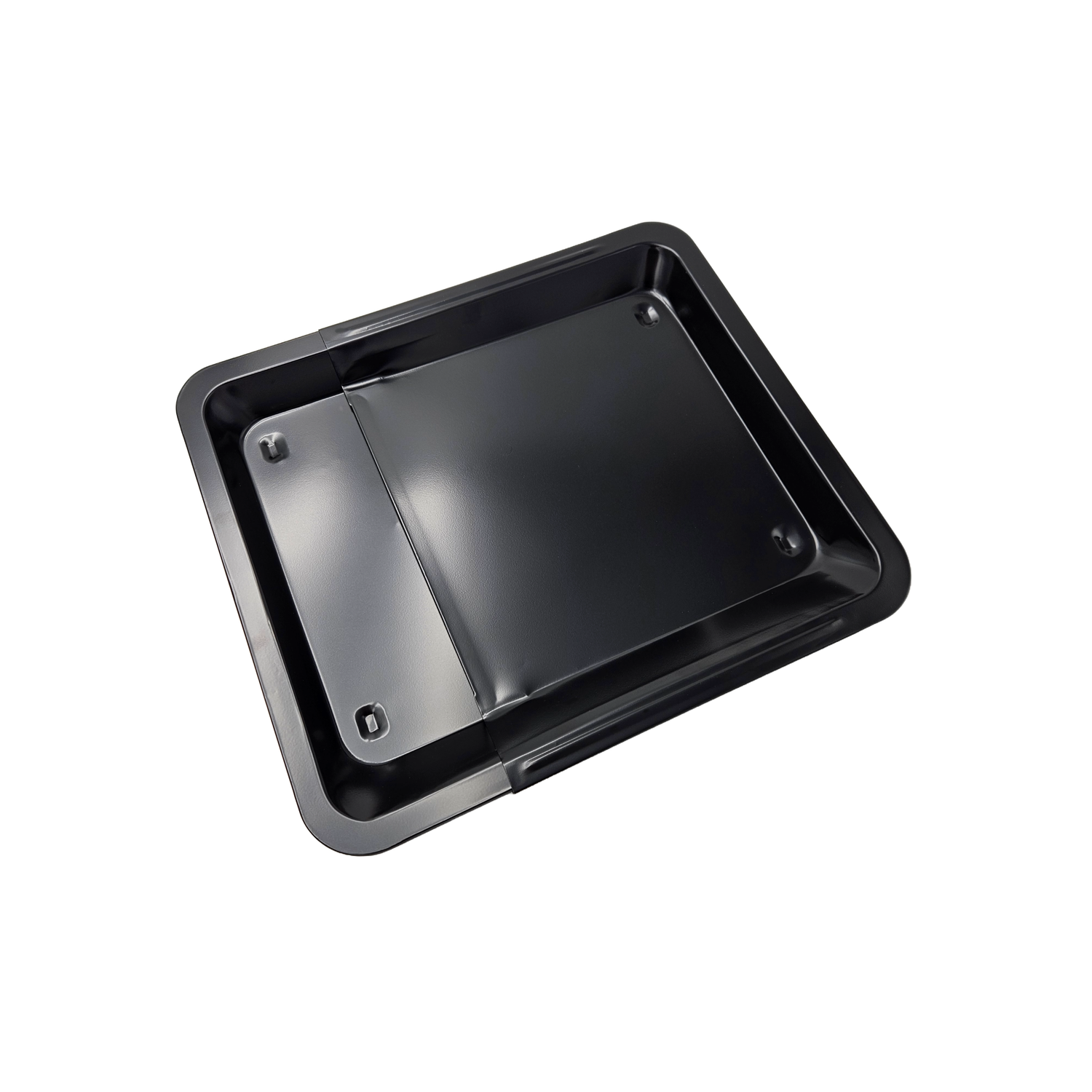 Extendable baking tray, non-stick coated, carbon steel, metal, 33 x 33 - 52 cm, black