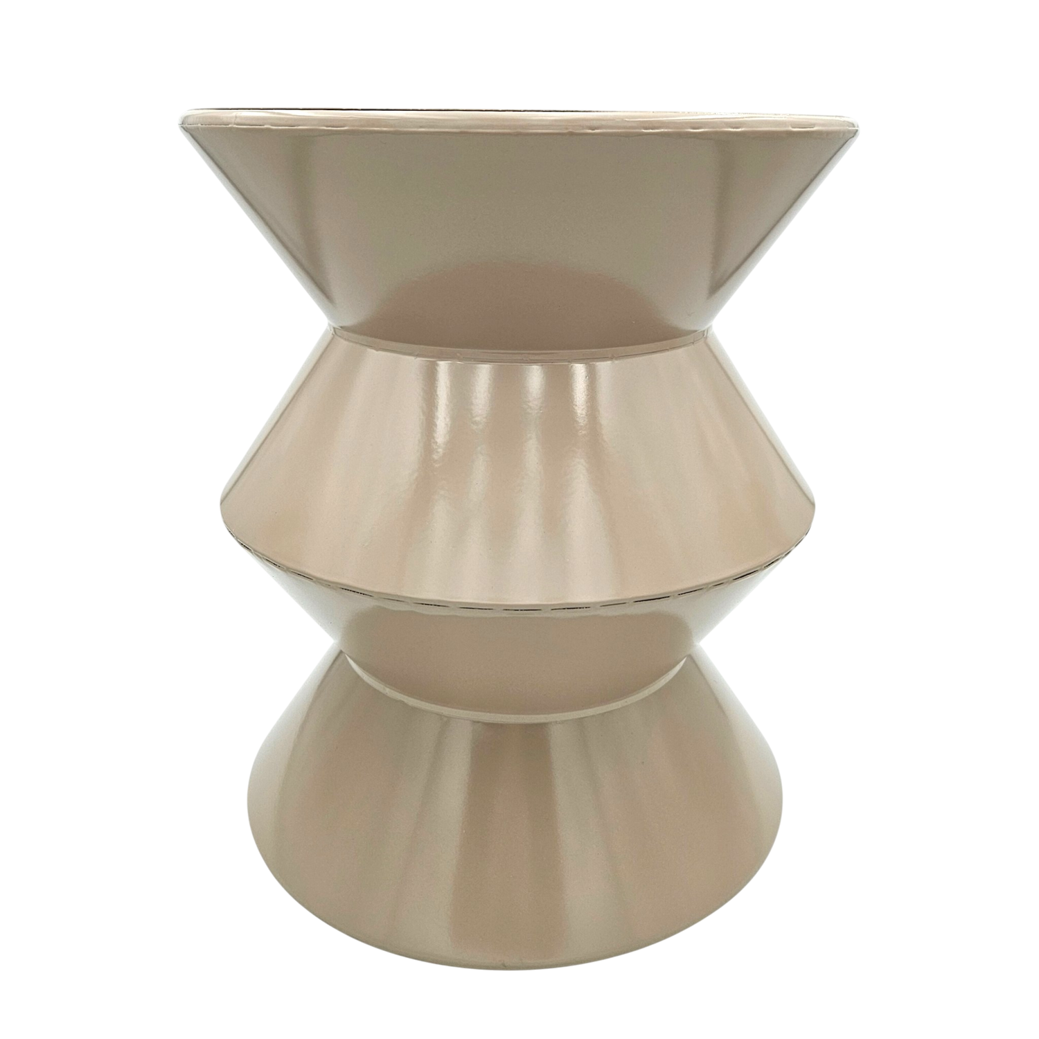 Couchtisch Beistelltisch beige 37x30 Retro Metalltisch rund kleiner Tisch Pflanztisch