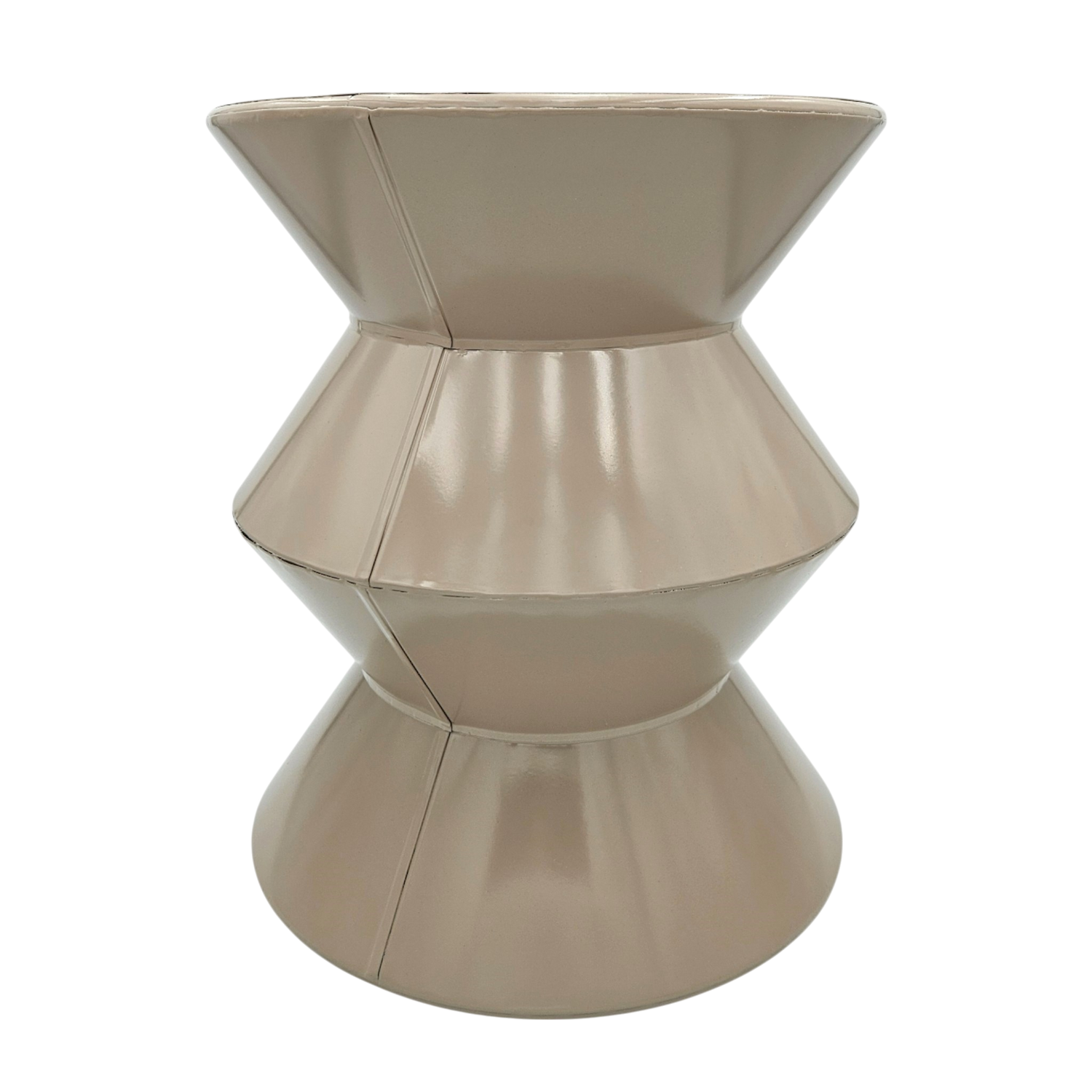 Couchtisch Beistelltisch beige 37x30 Retro Metalltisch rund kleiner Tisch Pflanztisch