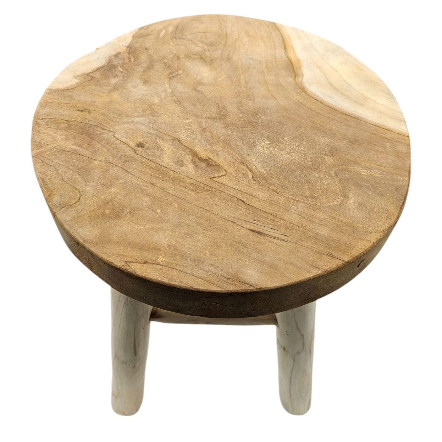 Side table teak wood table natural round decorative table plant table brown wood Ø30cm