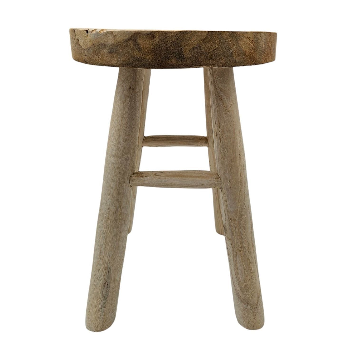 Side table teak wood table natural round decorative table plant table brown wood Ø30cm