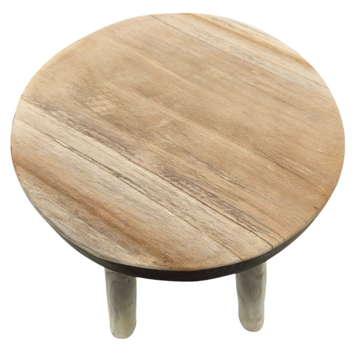 Side table teak wood table natural round decorative table plant table brown wood Ø30cm