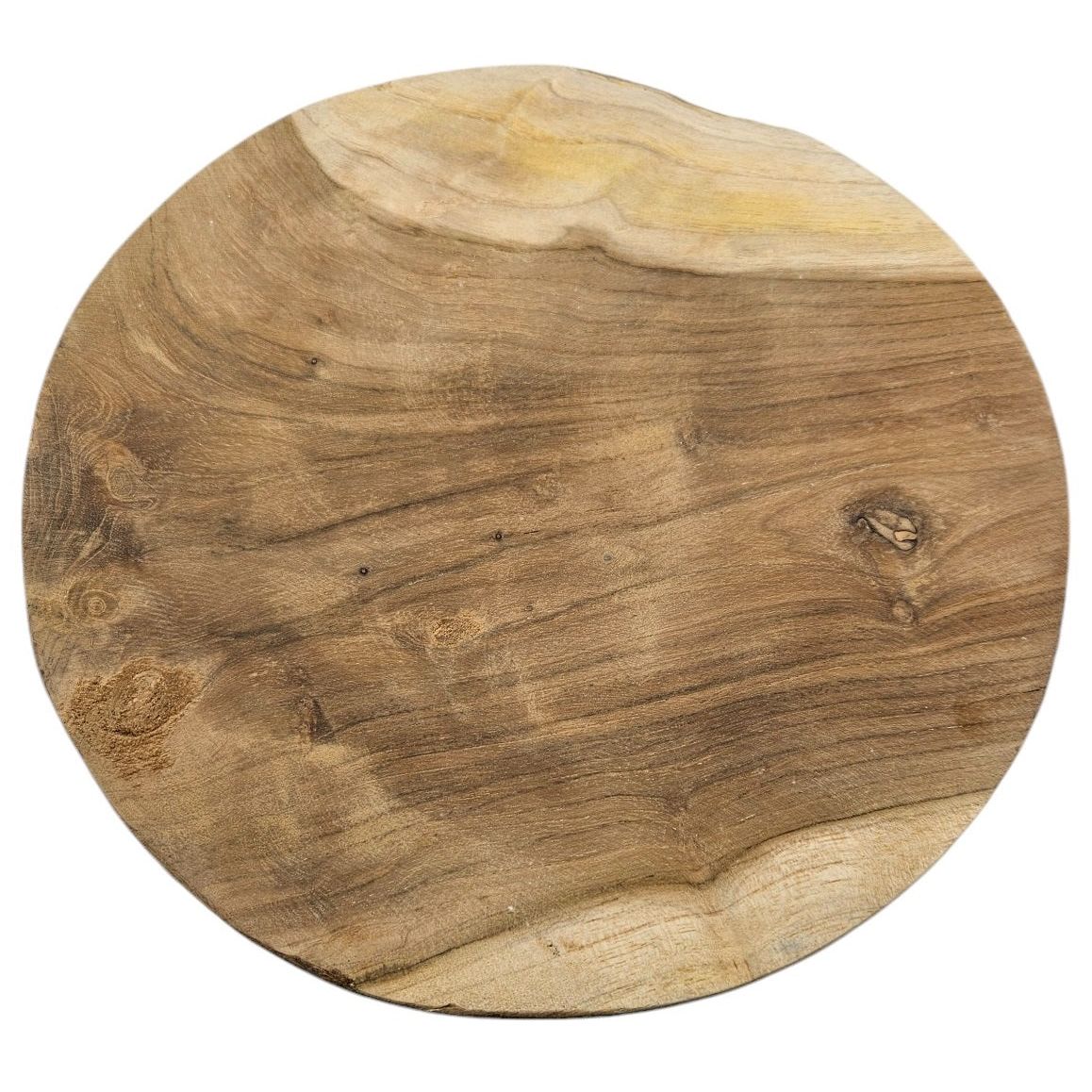 Side table teak wood table natural round decorative table plant table brown wood Ø25cm