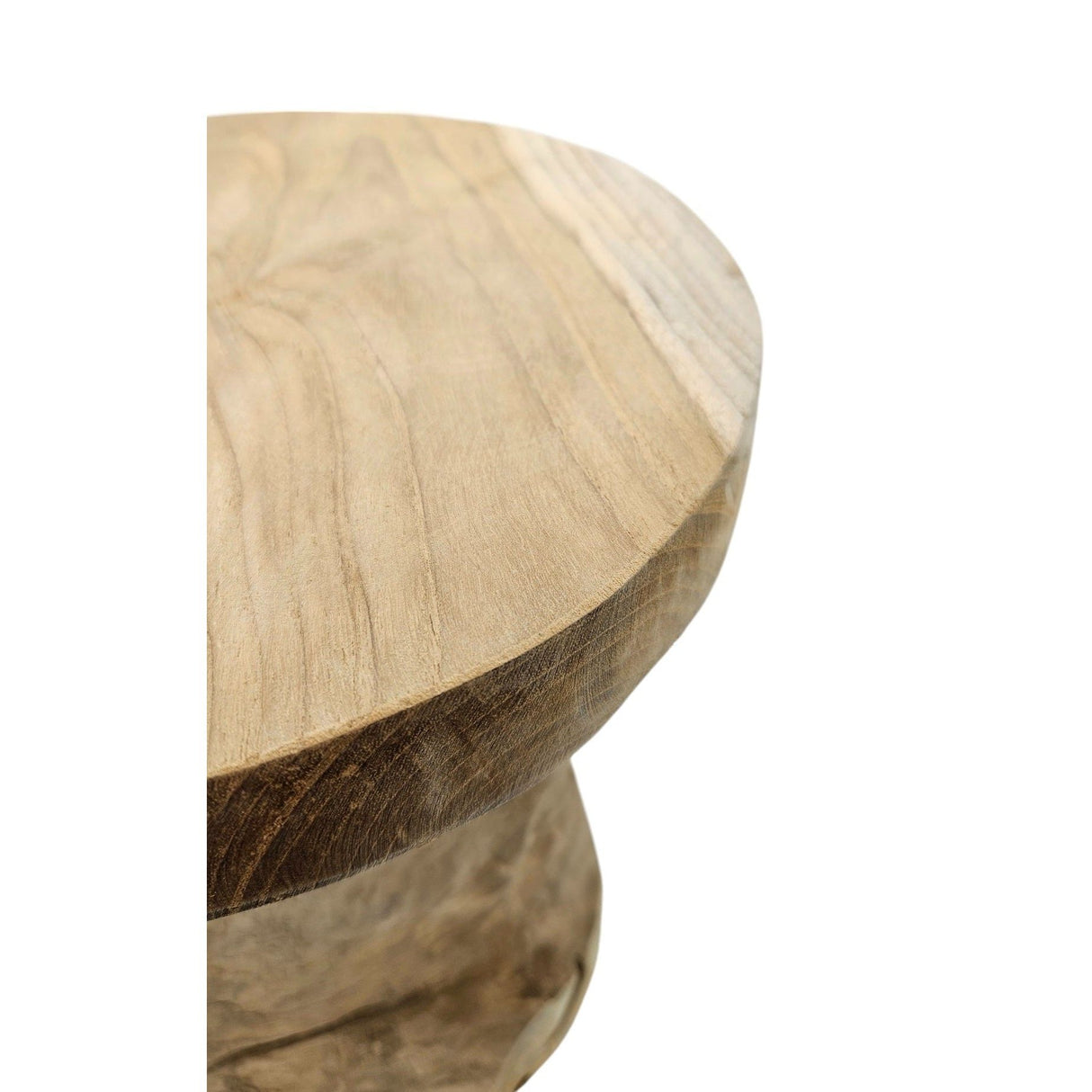 Side table teak wood table natural round decorative table plant table brown wood Ø25cm