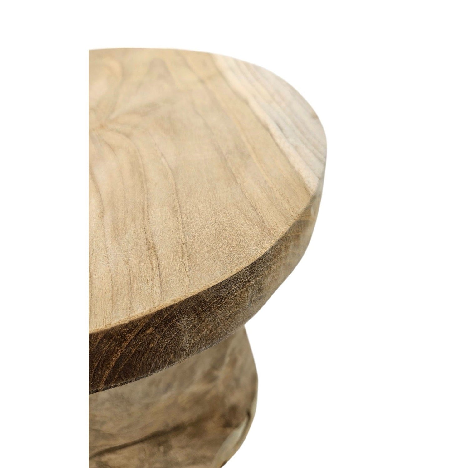 Side table teak wood table natural round decorative table plant table brown wood Ø25cm