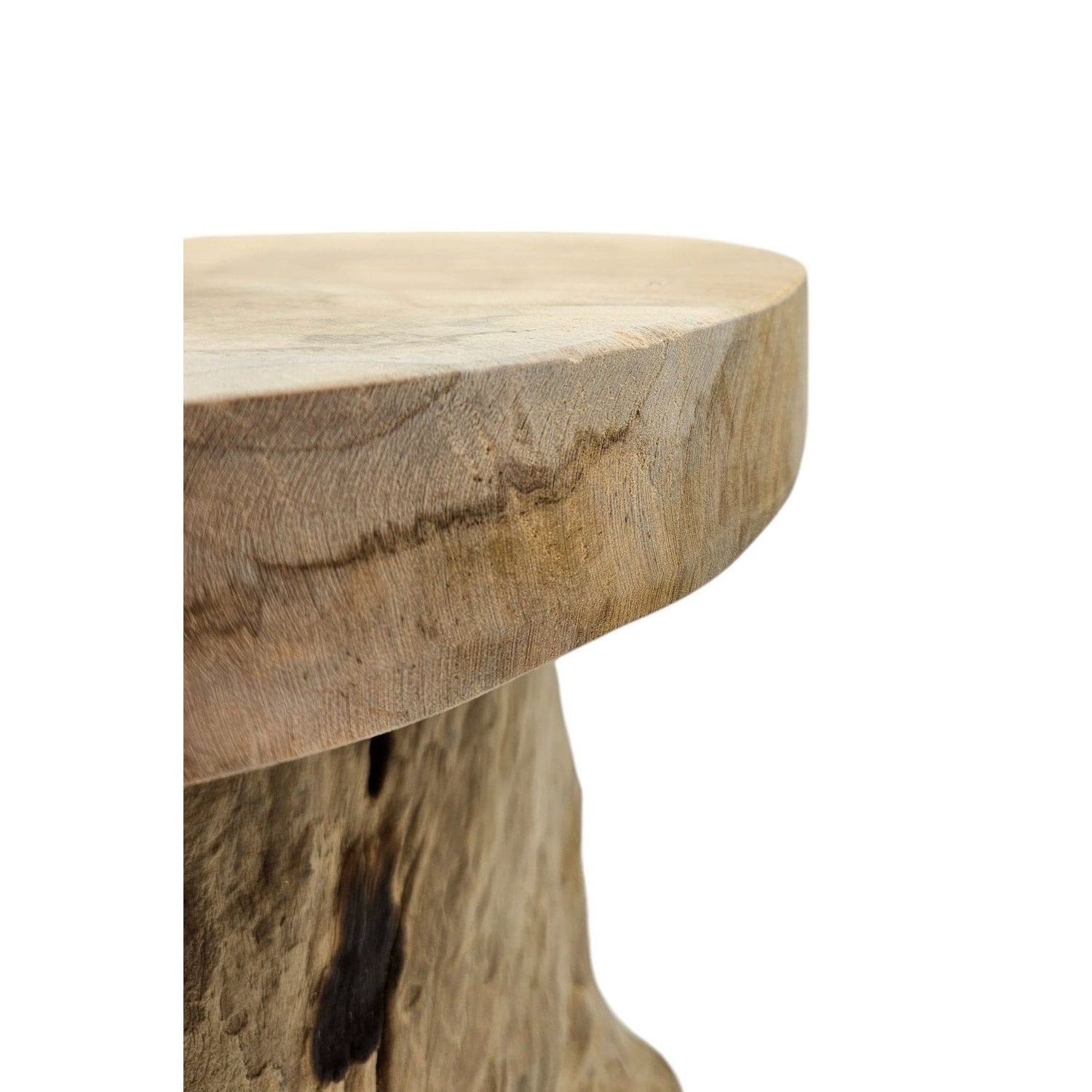 Side table teak wood table natural round decorative table plant table brown wood Ø25cm