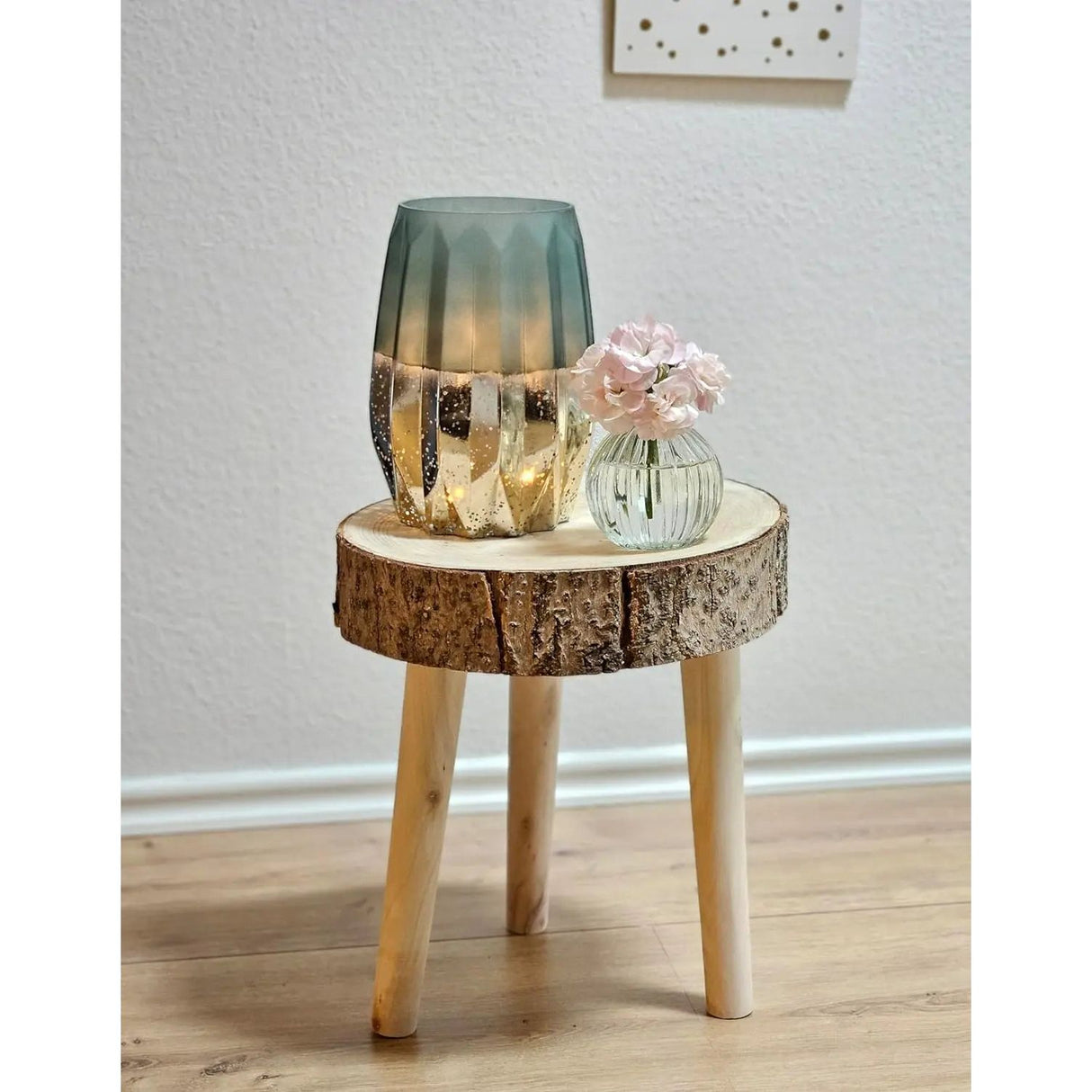 Side table table small coffee table stool plant stool tree slice wood