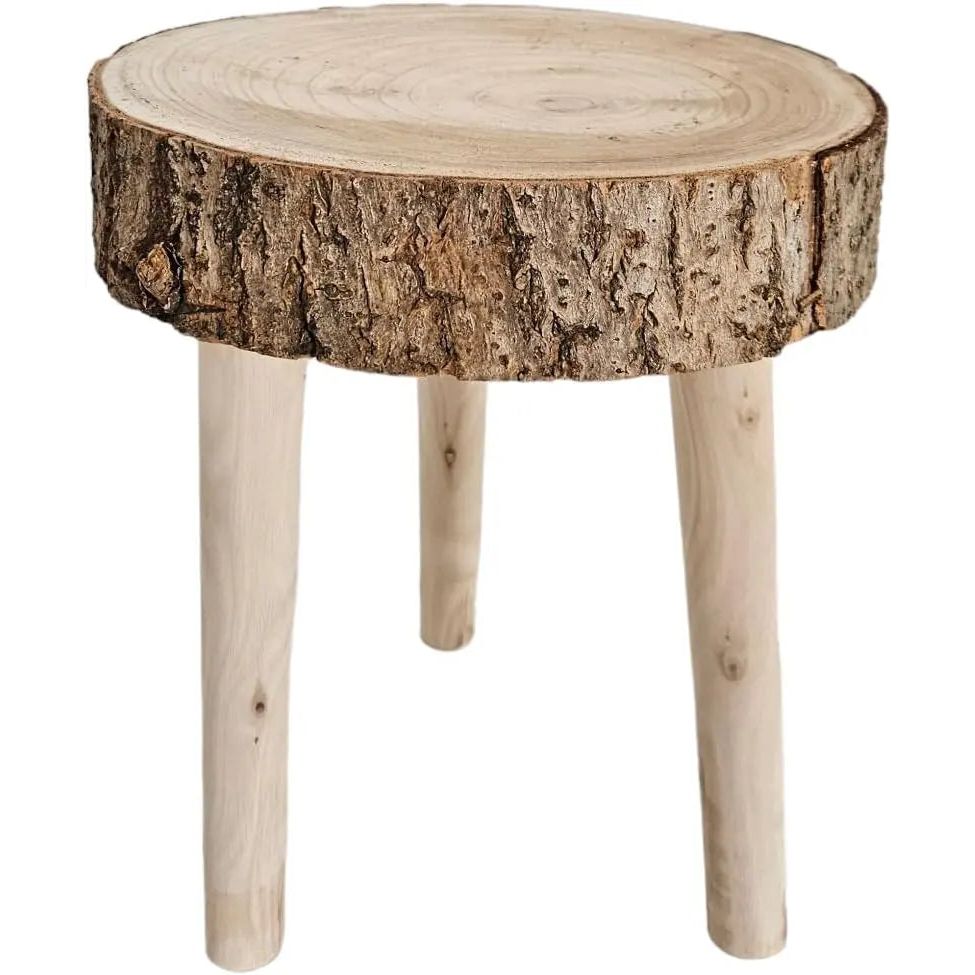 Side table table small coffee table stool plant stool tree slice wood