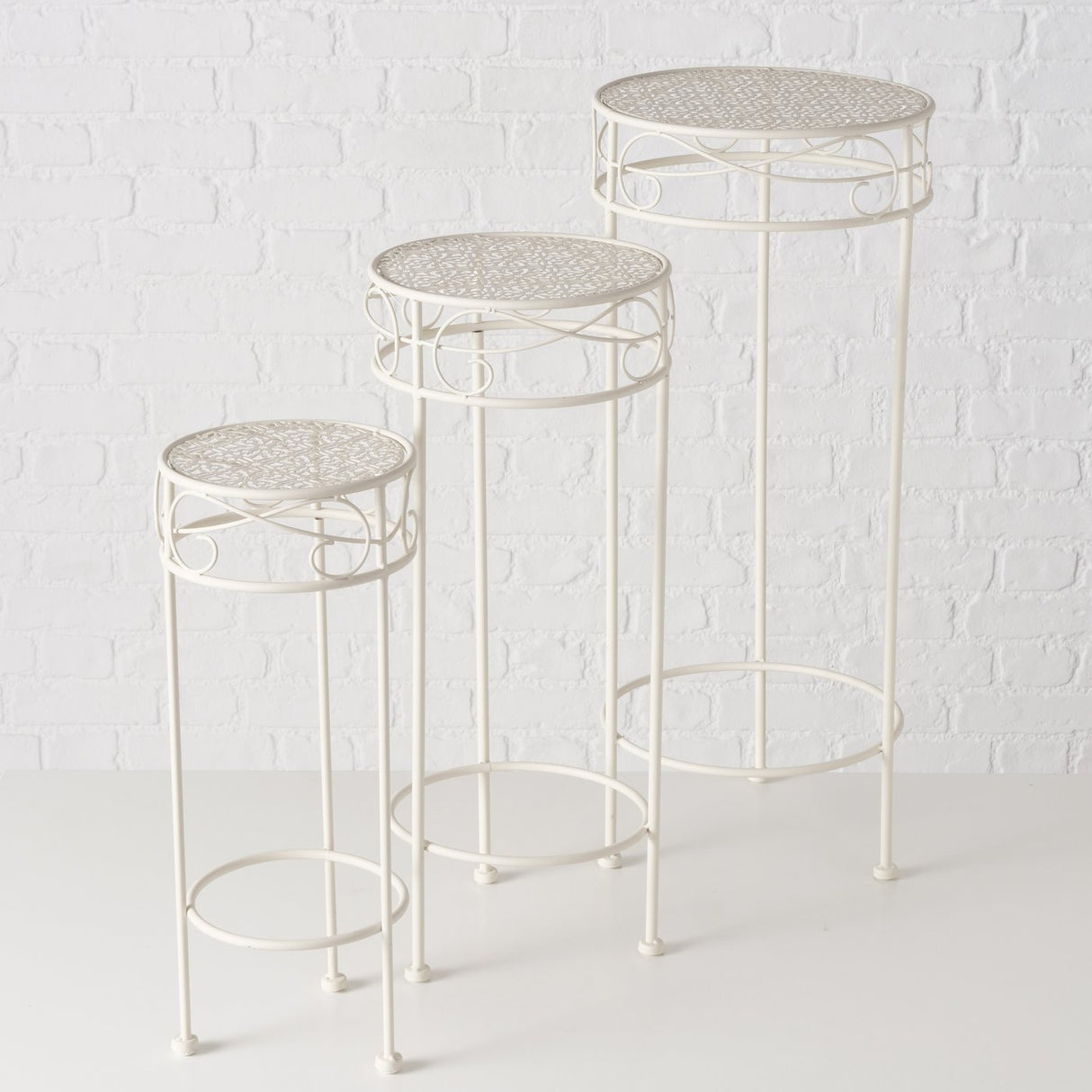 High side table white metal telephone table plant table flower stand table