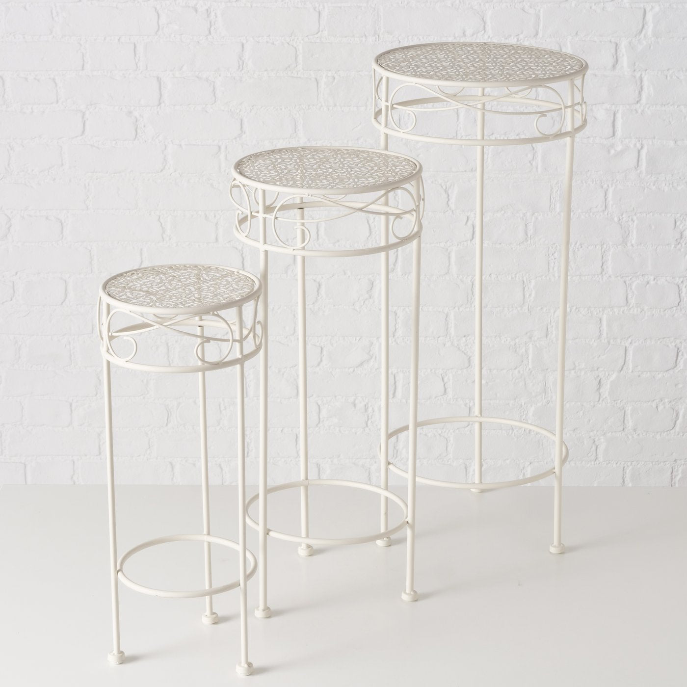 High side table white metal telephone table plant table flower stand table