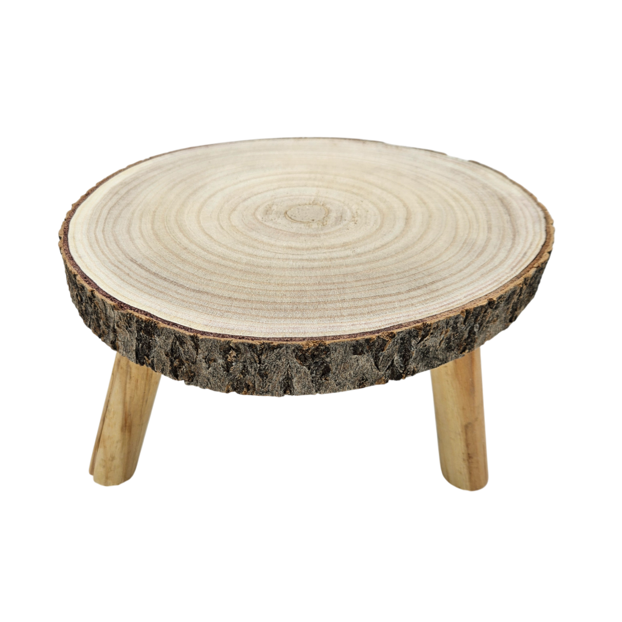 Baumscheibe auf Füßen Kerzentablett natur Baumrinde rund 20-26 cm Pflanzenständer