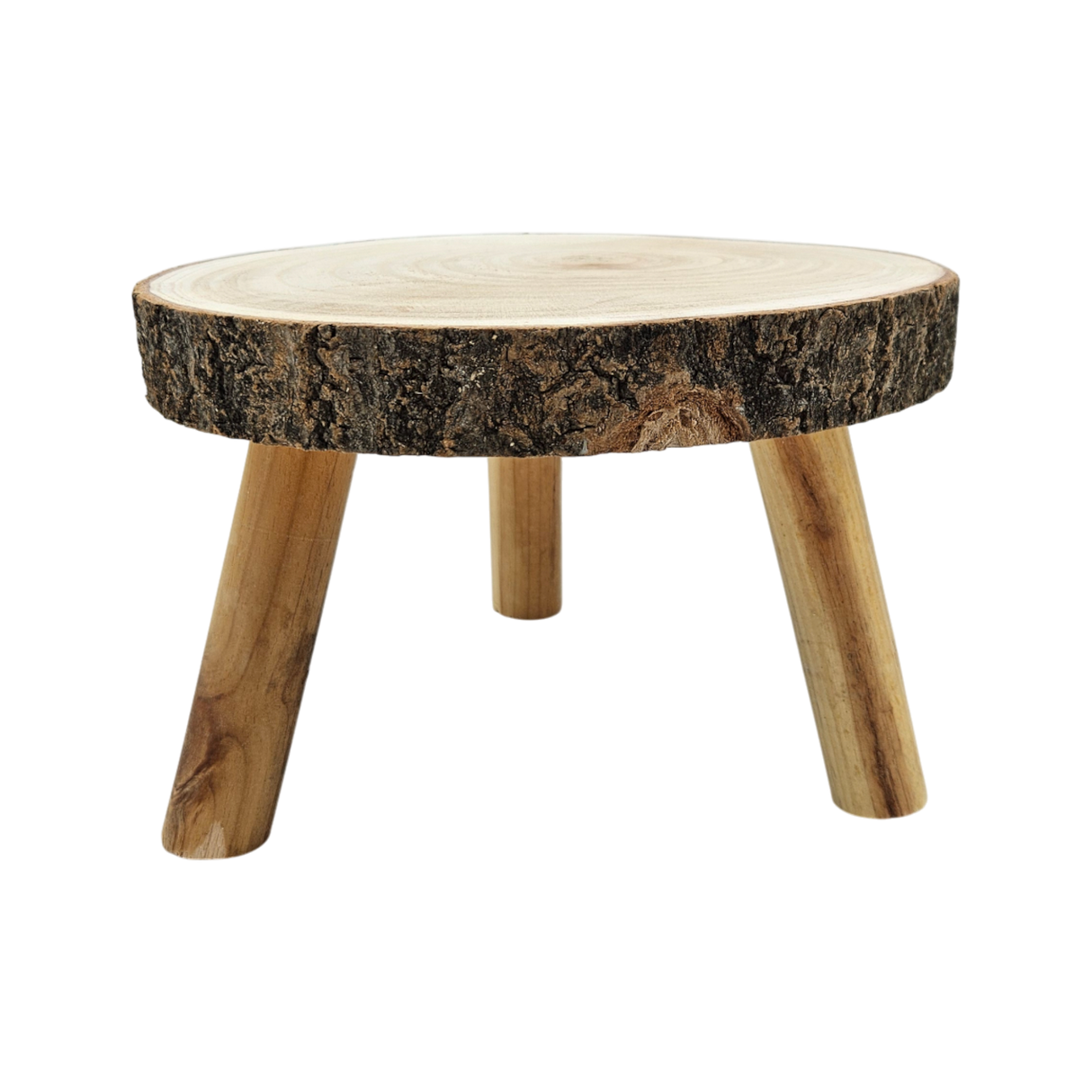 Baumscheibe auf Füßen Kerzentablett natur Baumrinde rund 20-26 cm Pflanzenständer