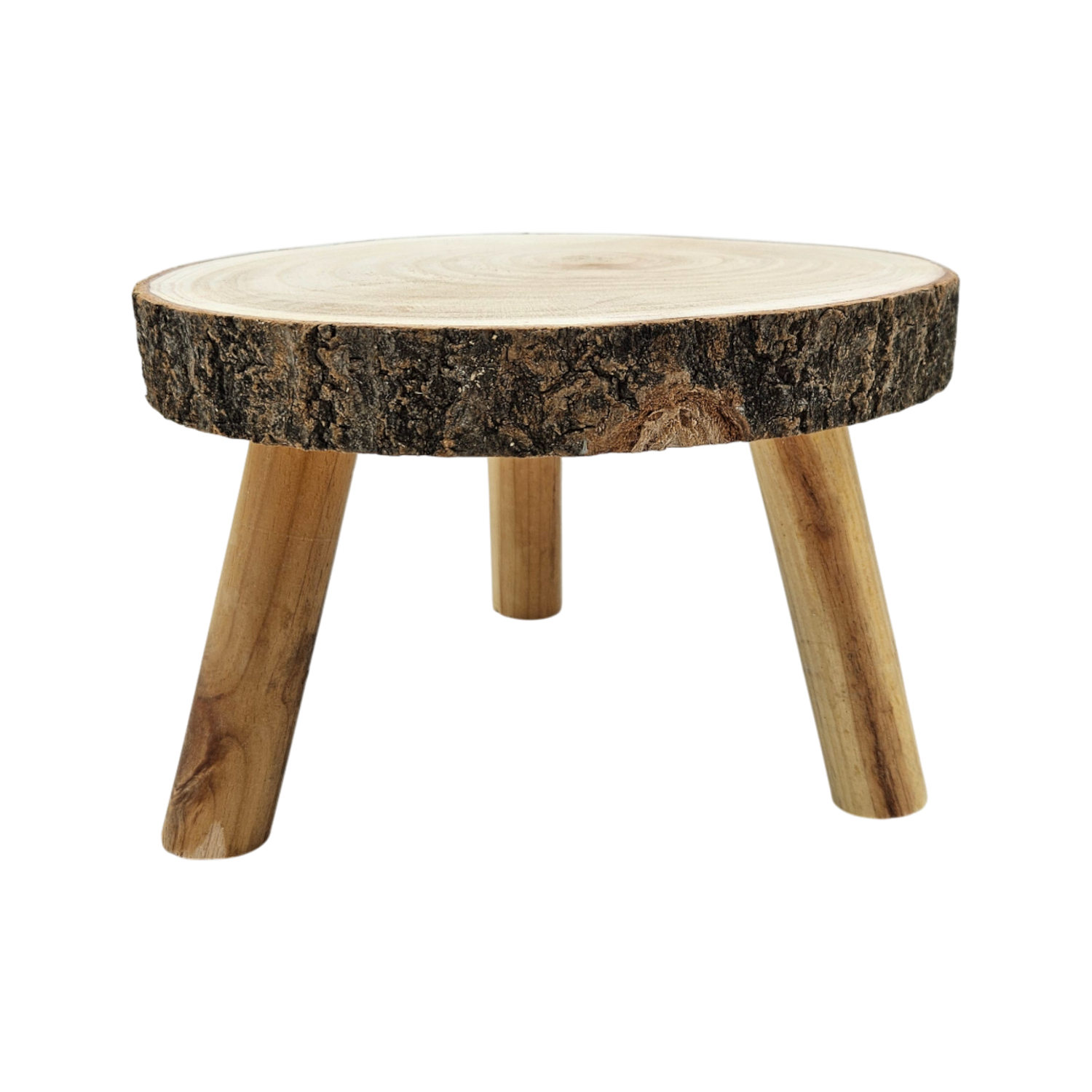 Baumscheibe auf Füßen Kerzentablett natur Baumrinde rund 20-26 cm Pflanzenständer