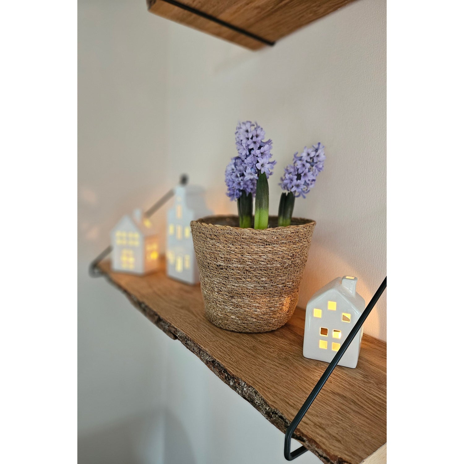 Flowerpot plant pot plant basket basket planter seagrass brown round small Ø 20 cm