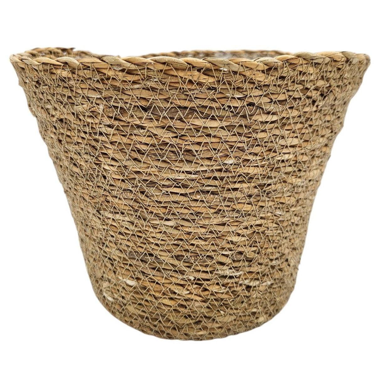Flowerpot plant pot plant basket basket planter seagrass brown round medium Ø 23 cm