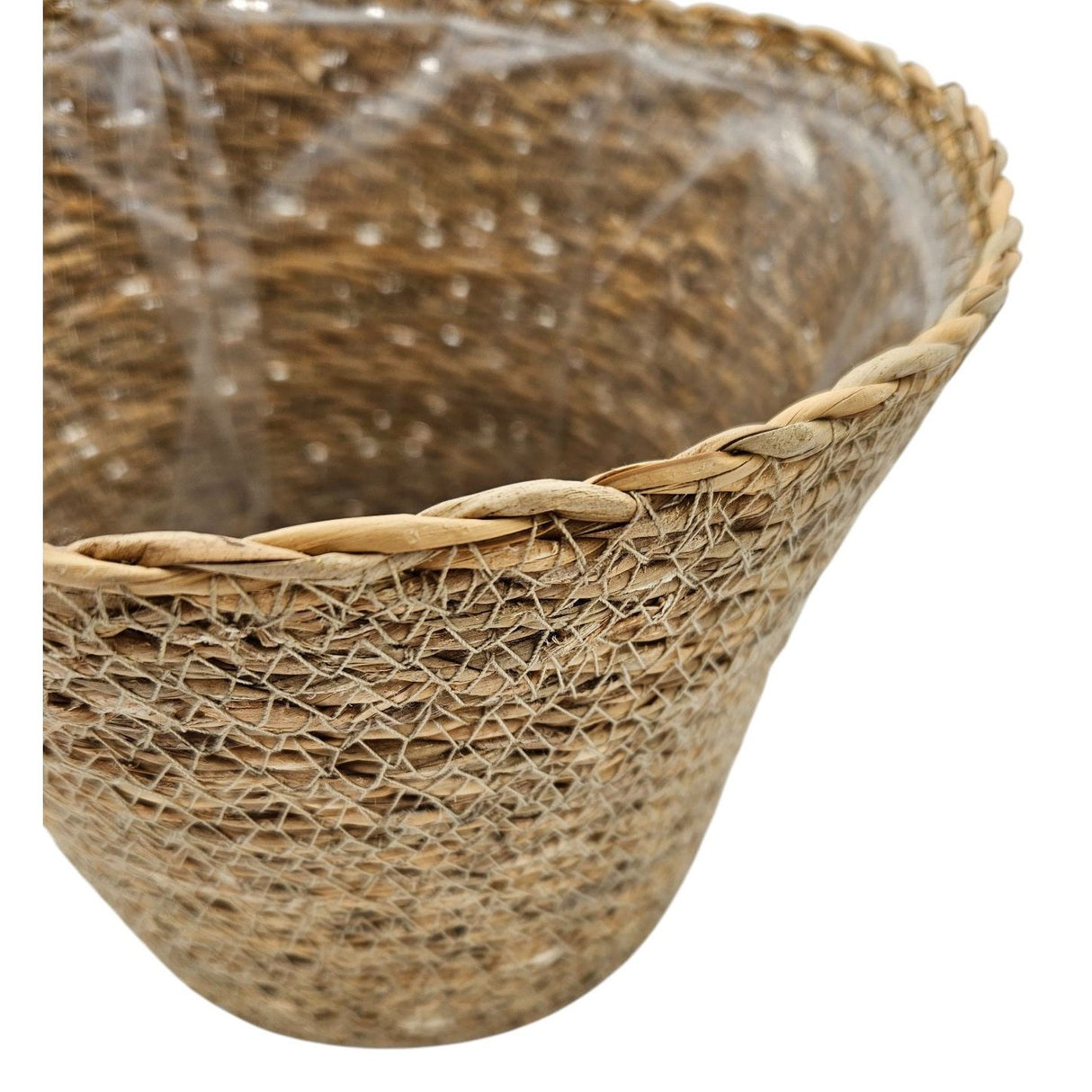 Flowerpot plant pot plant basket basket planter seagrass brown round medium Ø 23 cm