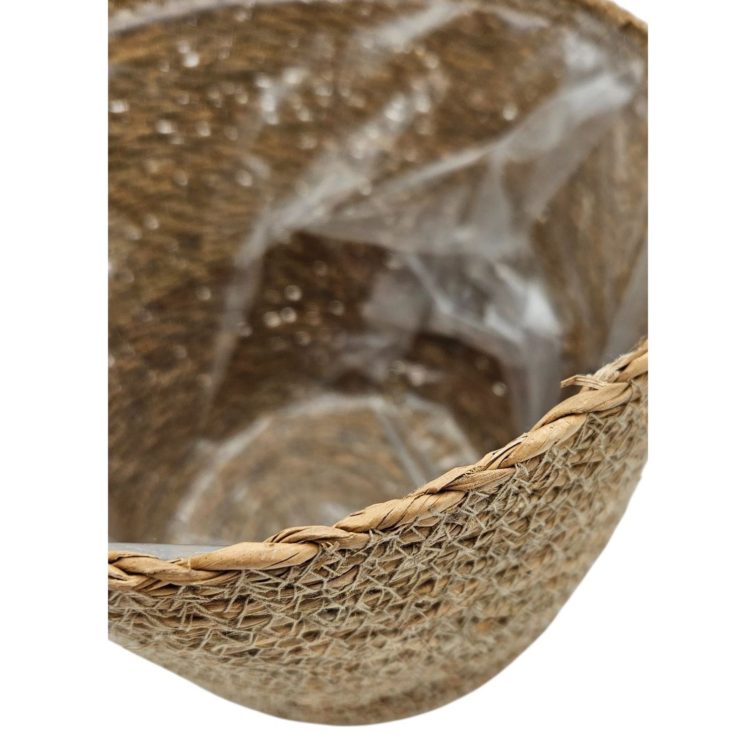 Flowerpot plant pot plant basket basket planter seagrass brown round large Ø 25 cm