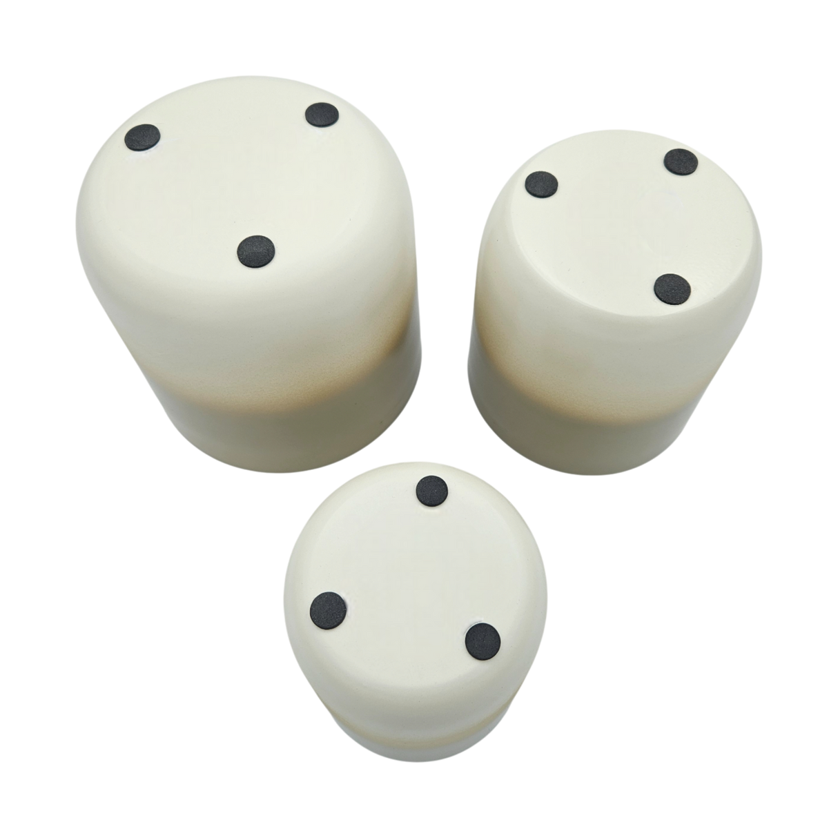 Pflanztopf Übertopf Blumentopf 3er Set Metalltopf creme beige rund Pflanzenübertopf