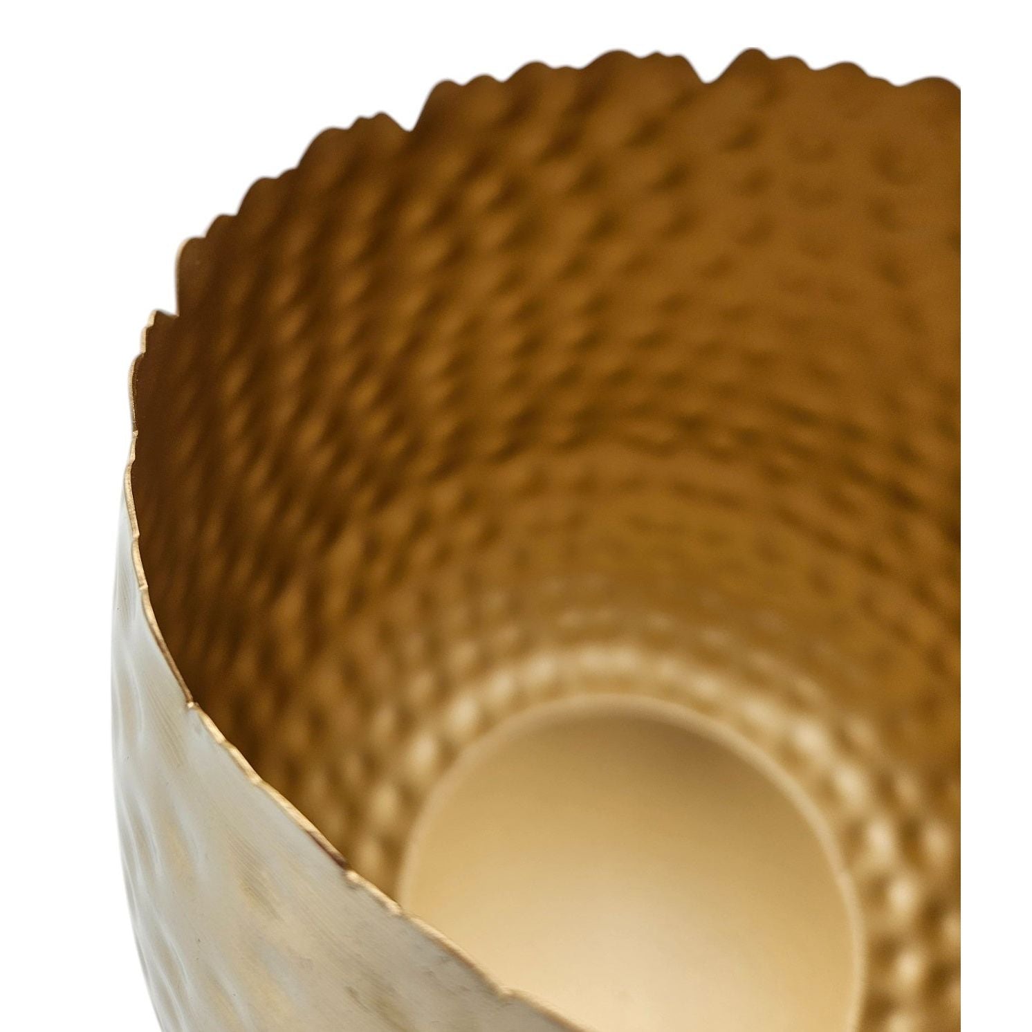 Flowerpot planter vase gold metal hammered 18x18 cm plant pot decoration