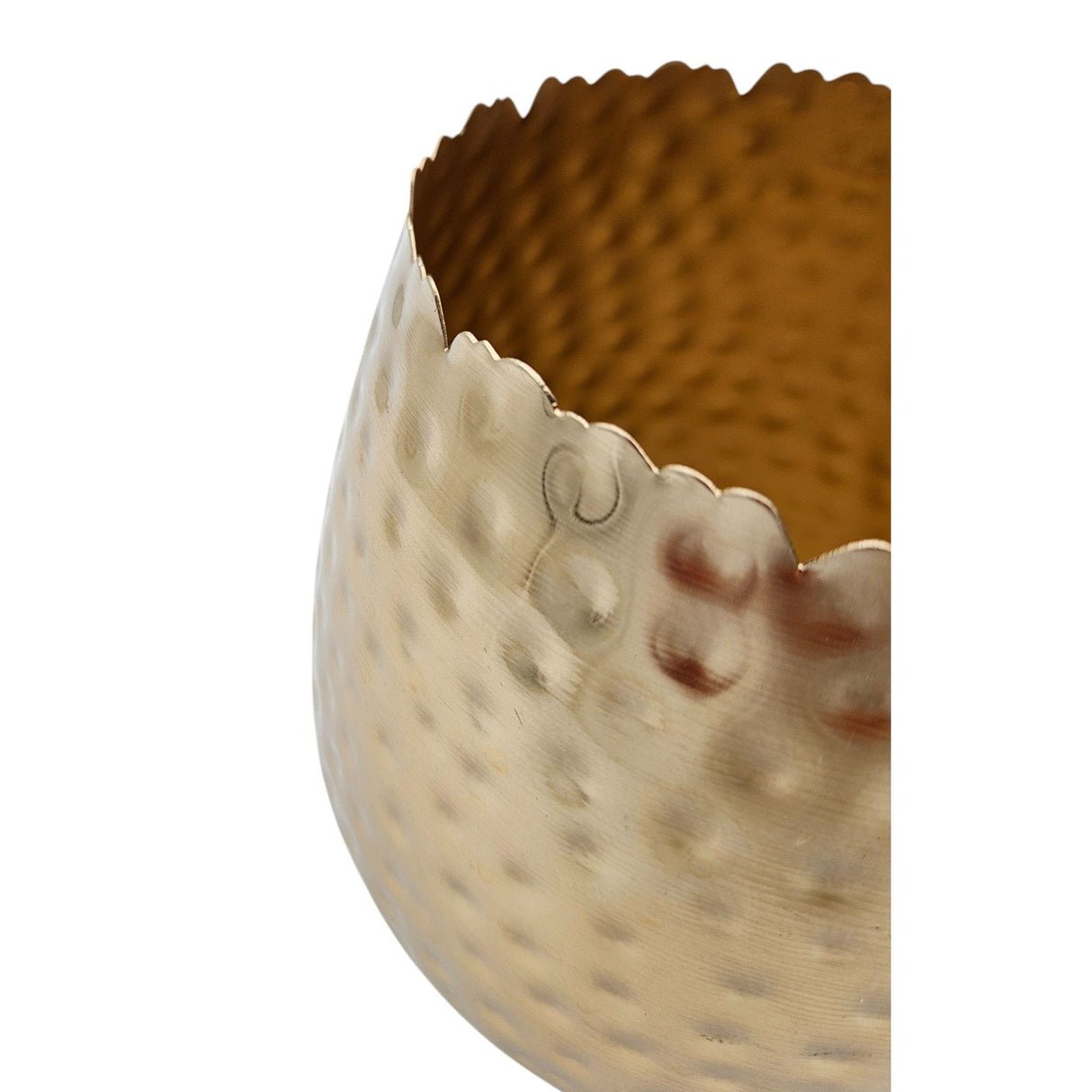 Flowerpot planter vase gold metal hammered 18x18 cm plant pot decoration