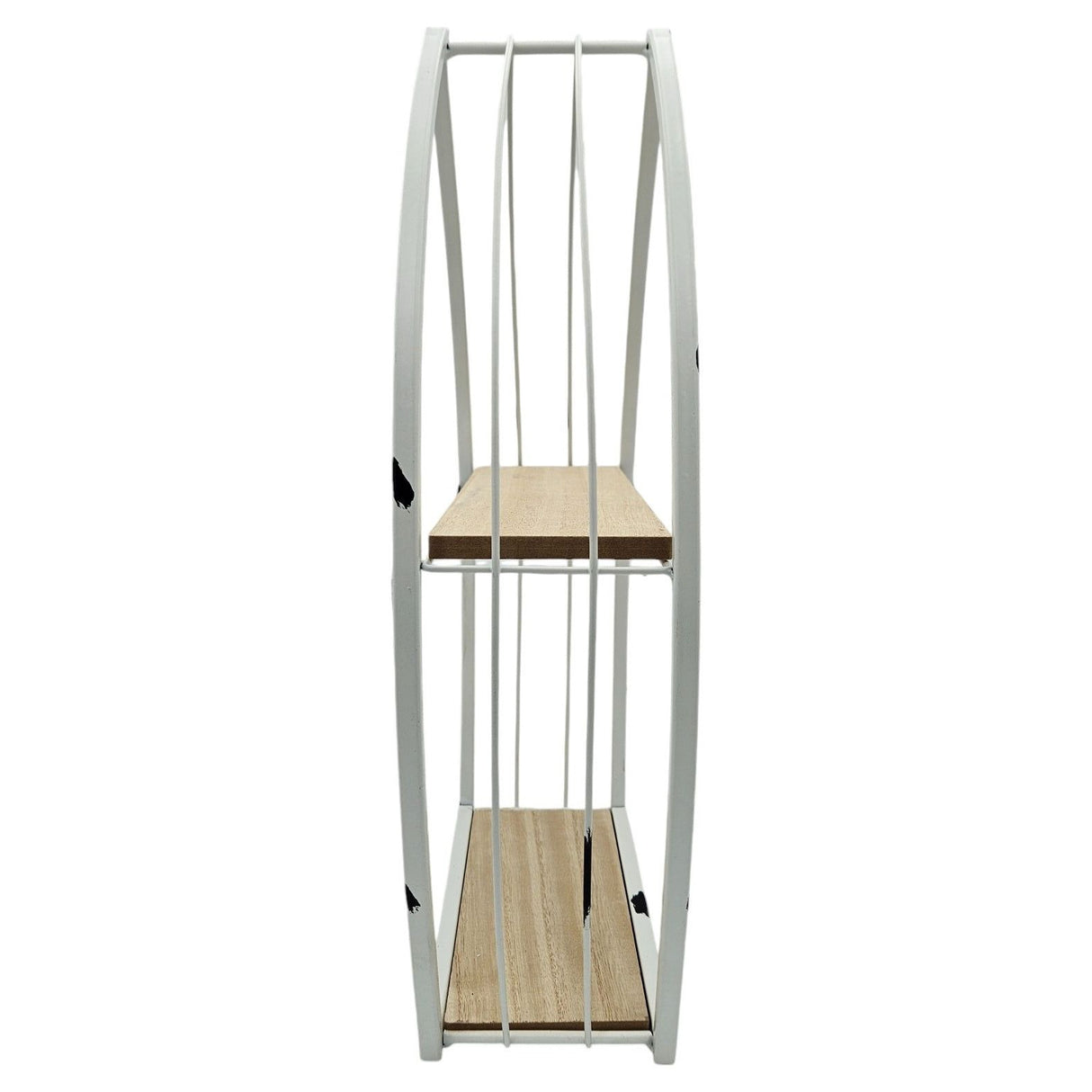 Regal Boot Weiß Wandregal Maritim Metall MDF-Holz 48x32x12 cm Dekoregal Shabby