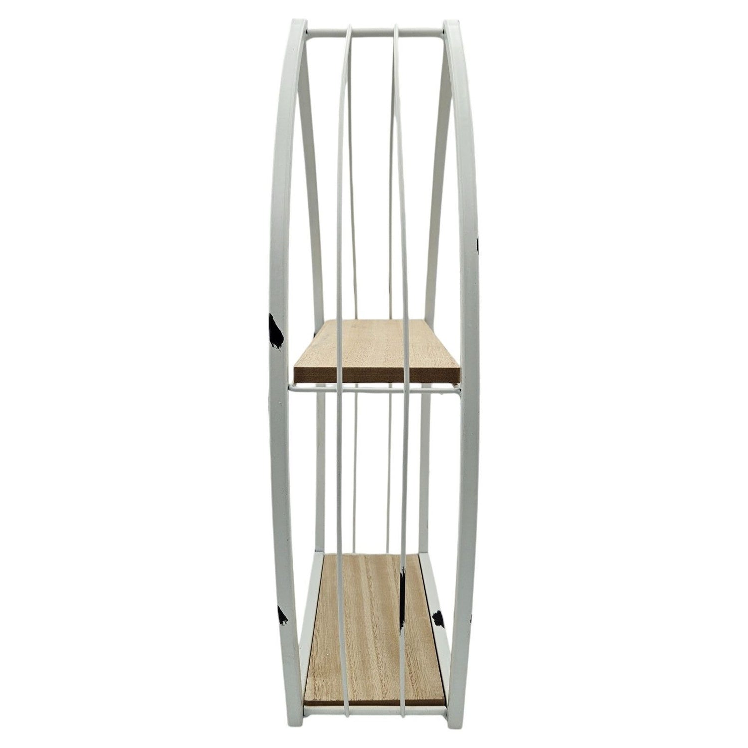 Regal Boot Weiß Wandregal Maritim Metall MDF-Holz 48x32x12 cm Dekoregal Shabby