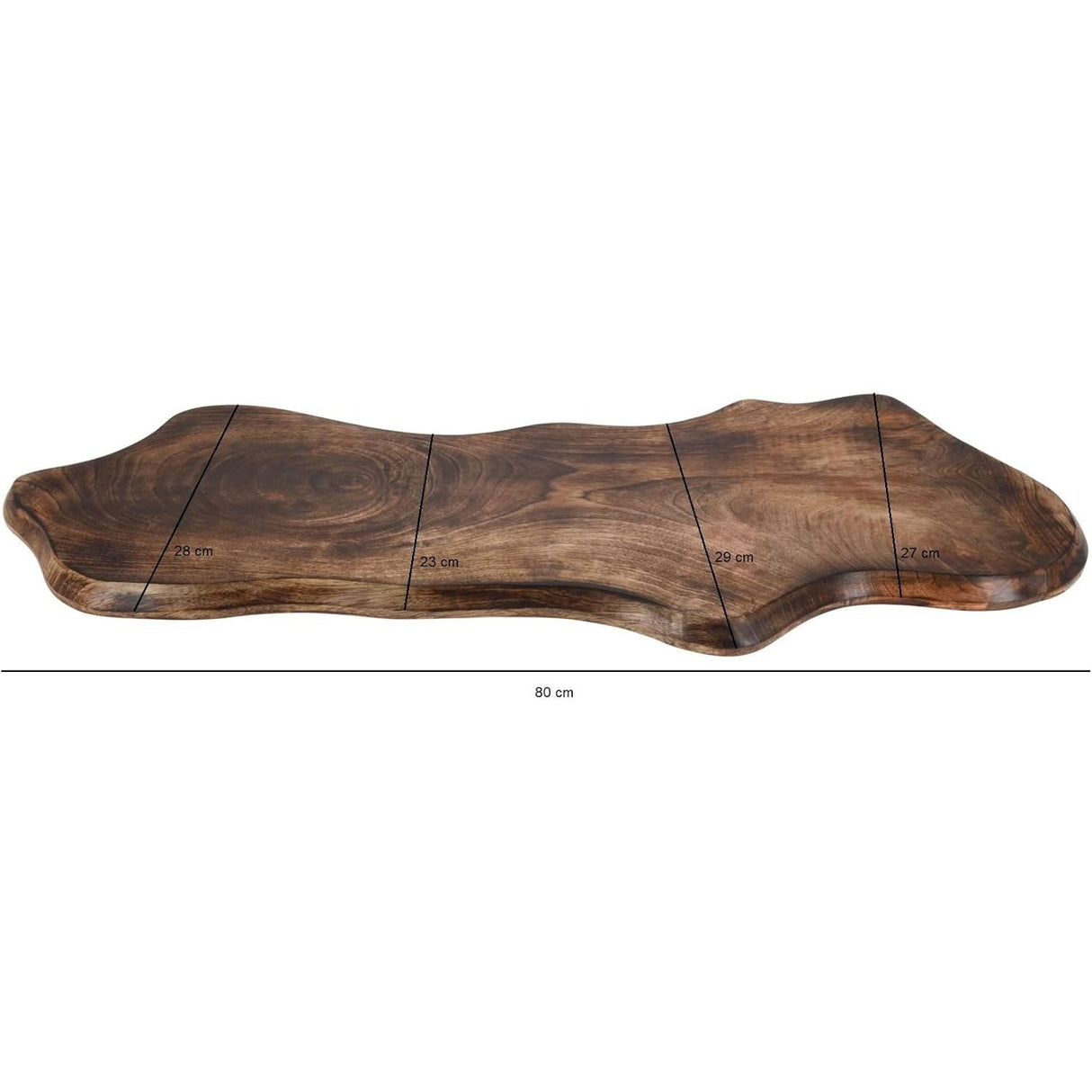 XXL Holzbrett Schneidebrett Mangoholz Servierbrett Platte Holz braun Brett 80 cm