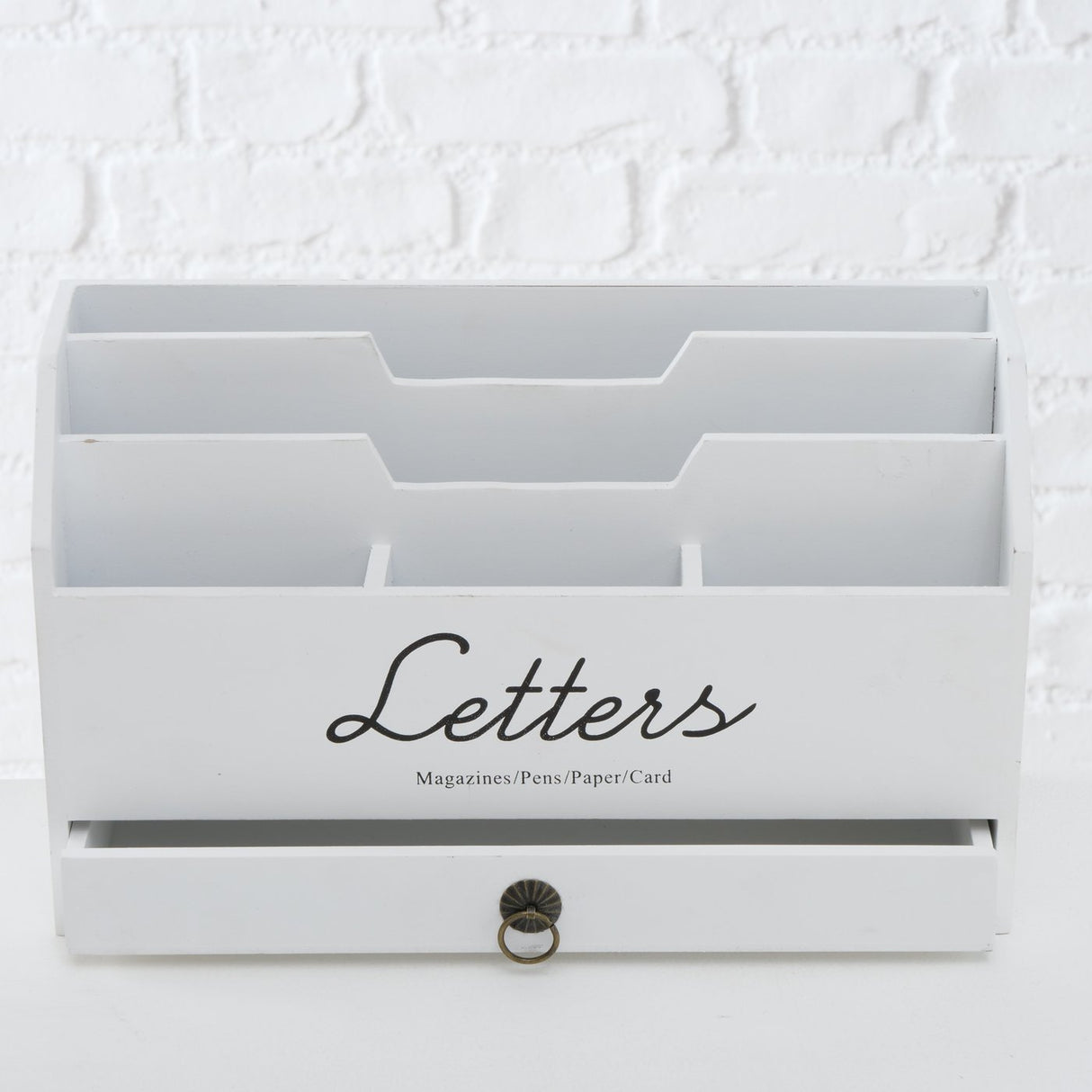 Letter stand organizer LETTI document holder desk mail holder white wood