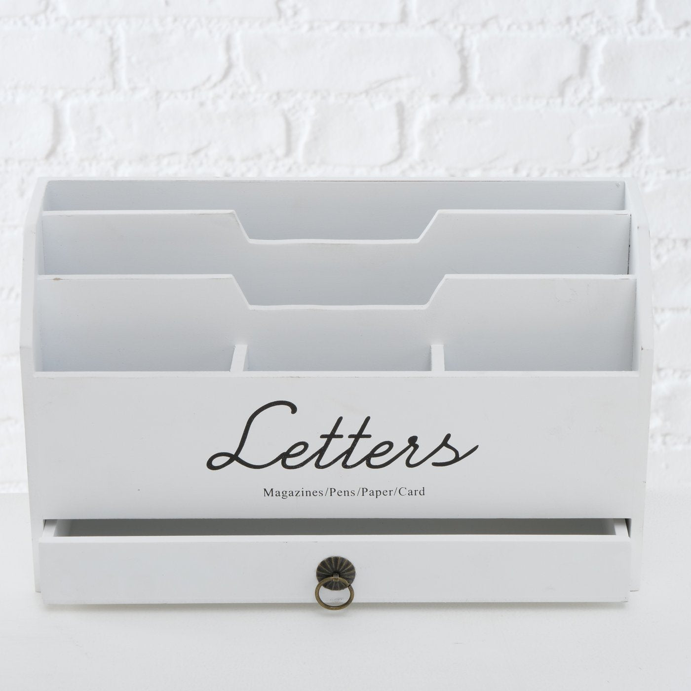 Letter stand organizer LETTI document holder desk mail holder white wood
