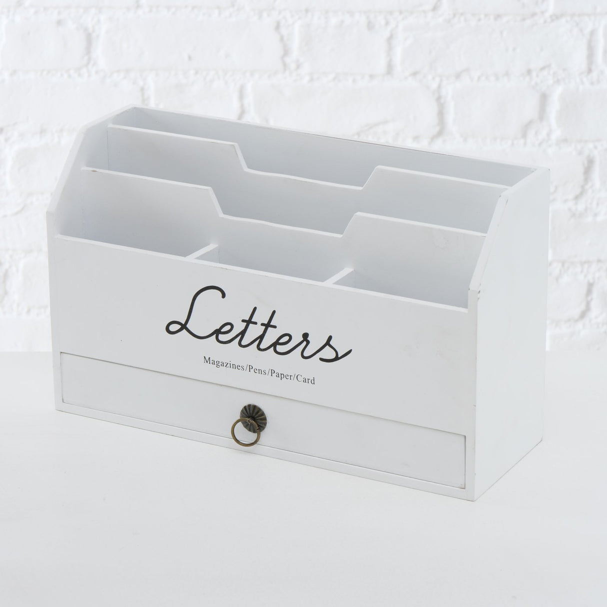 Letter stand organizer LETTI document holder desk mail holder white wood