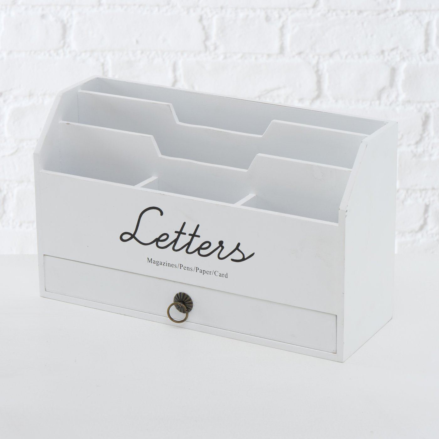 Letter stand organizer LETTI document holder desk mail holder white wood