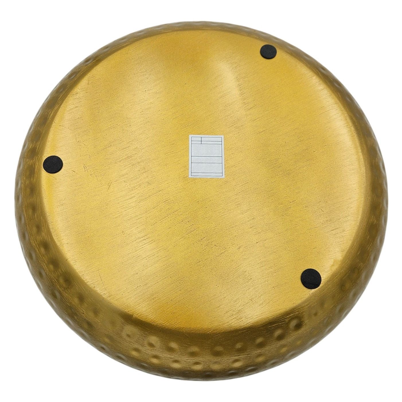 Metal decorative bowl, metal bowl, round, hammered, gold, 35 cm