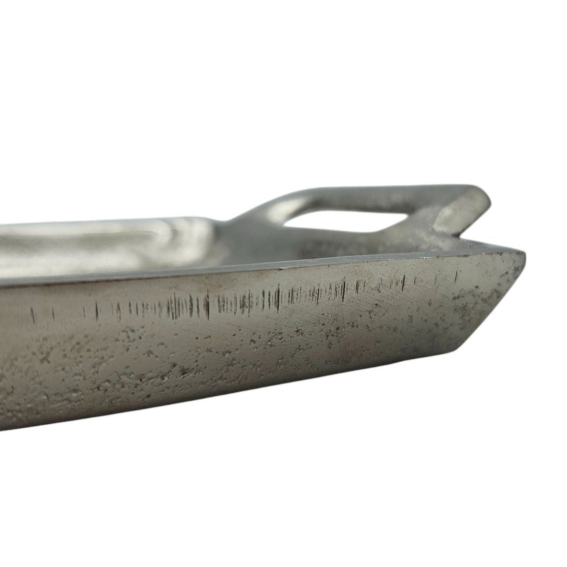 Metal tray serving tray long 59 cm decorative tray silver with handle