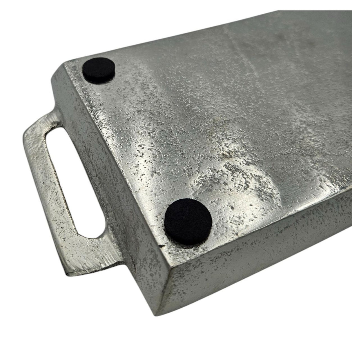 Metal tray serving tray long 59 cm decorative tray silver with handle